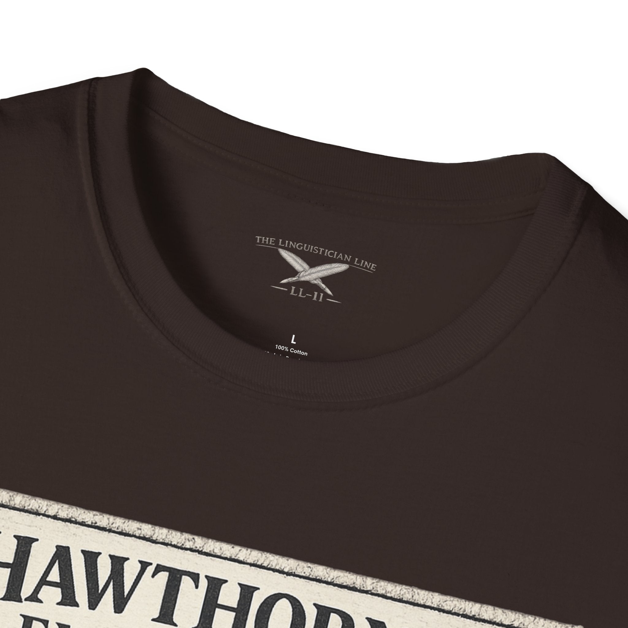 Hawthorne Embroidery T-Shirt - Vintage Literary Humor Tee
