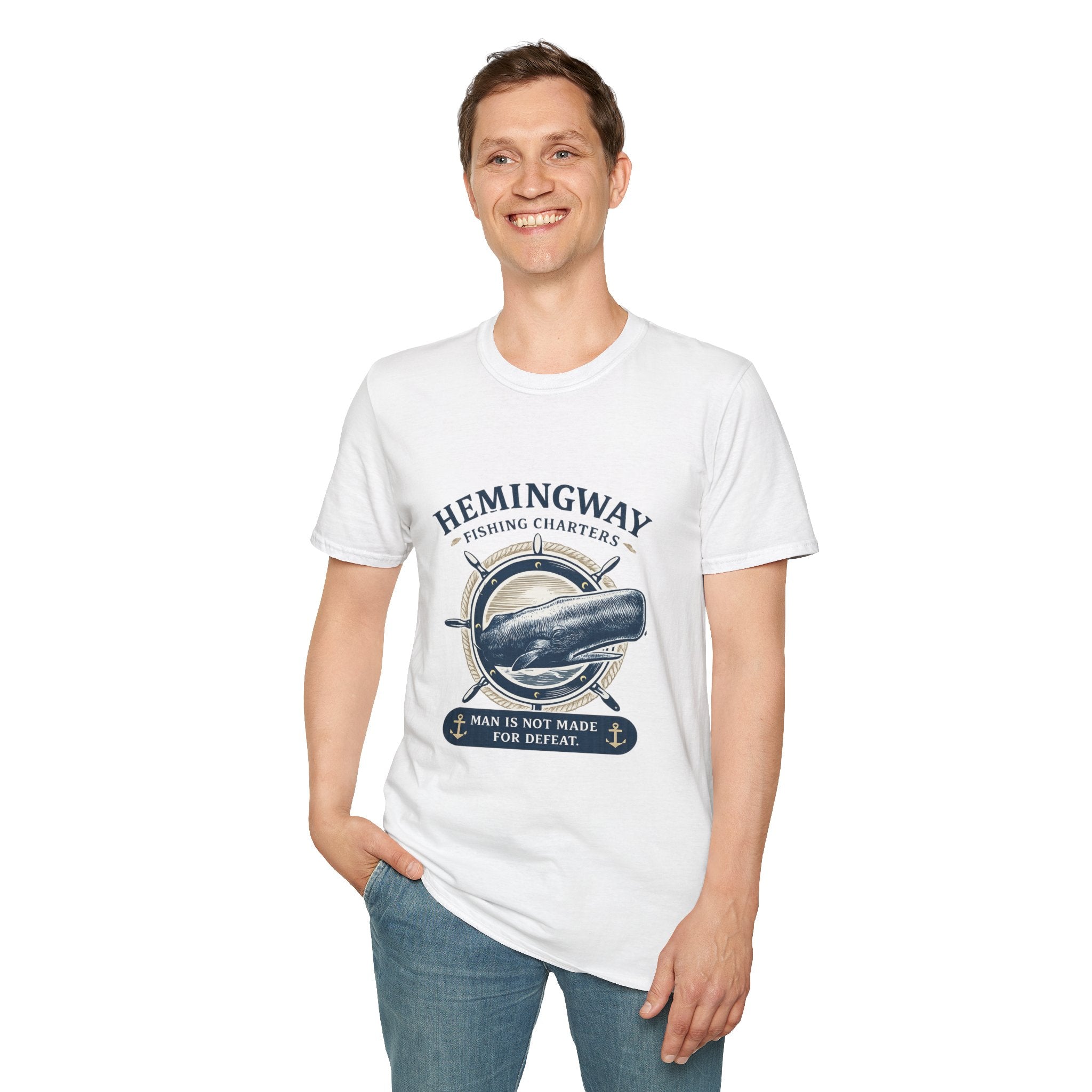 Hemingway Fishing Charters Tee – Vintage Literary Humor Tee
