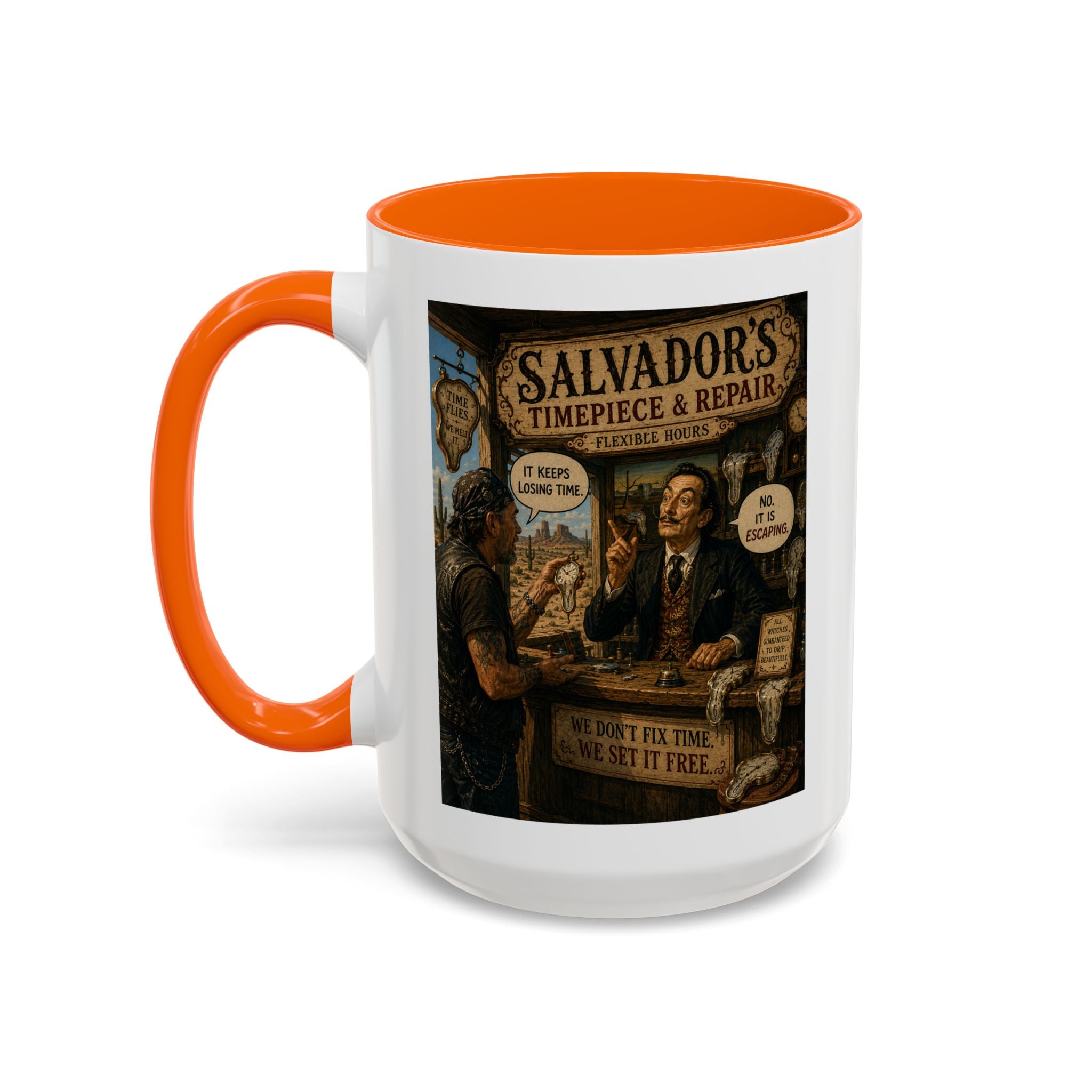 Salvador’s Timepiece & Repair Mug -- From The Road Scholar Society