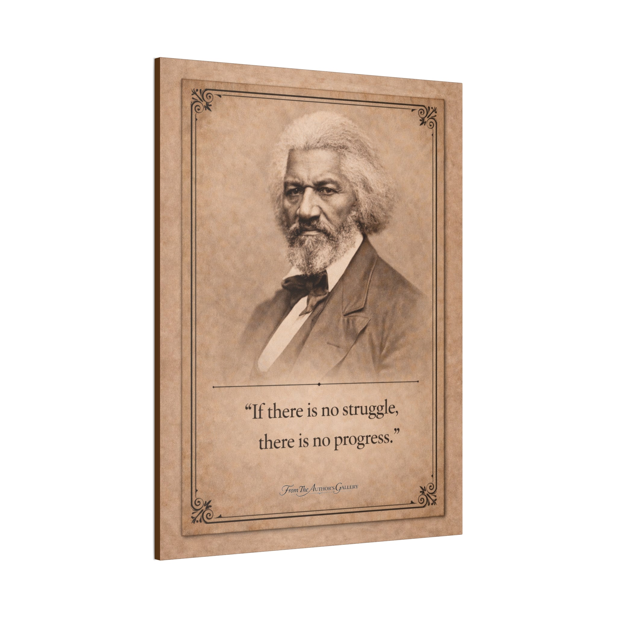 Frederick Douglass -- "If there is no struggle, there is no progress." -- Vintage Literary Canvas Piece