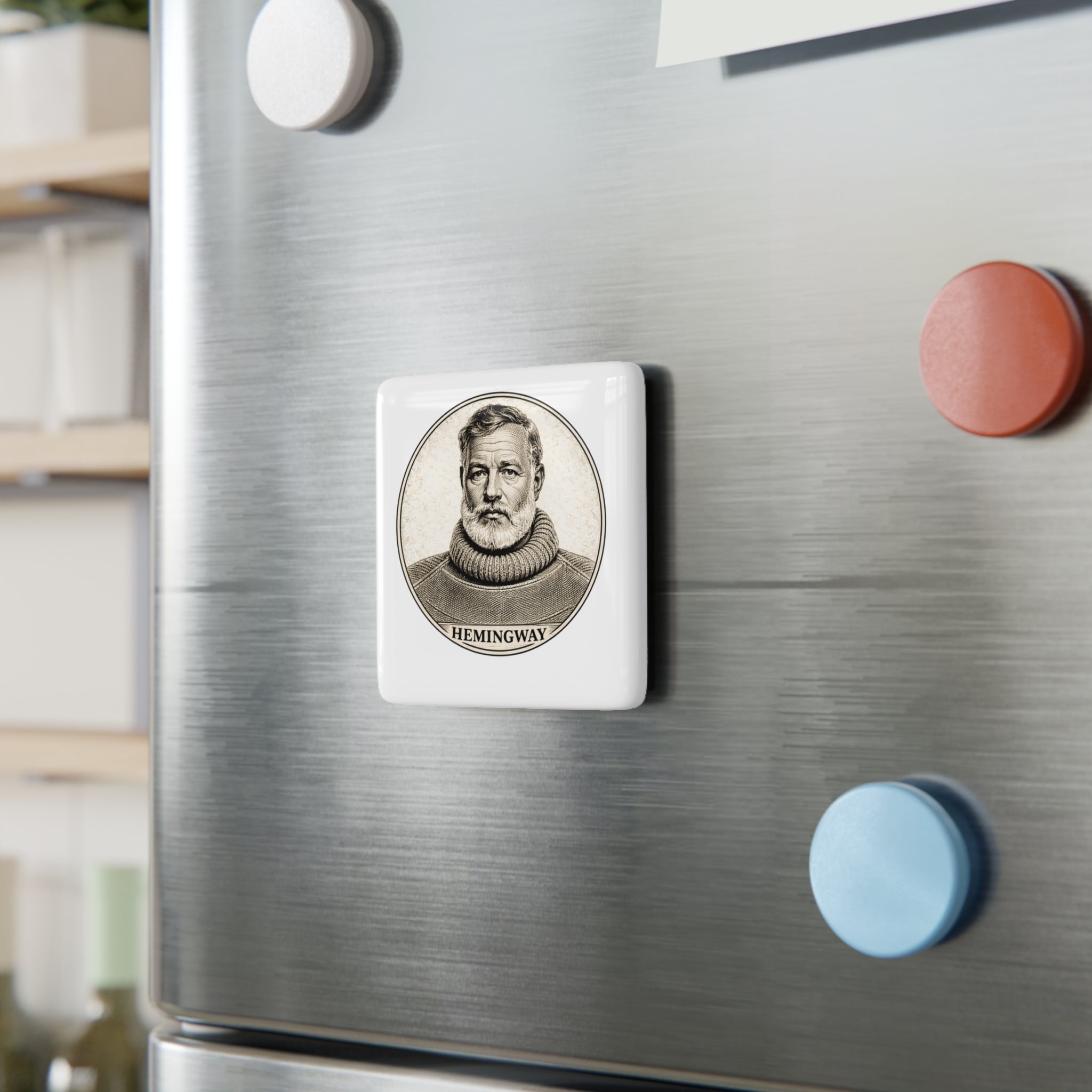 Ernest Hemingway — Porcelain Portrait Magnet:  From The Author’s Gallery