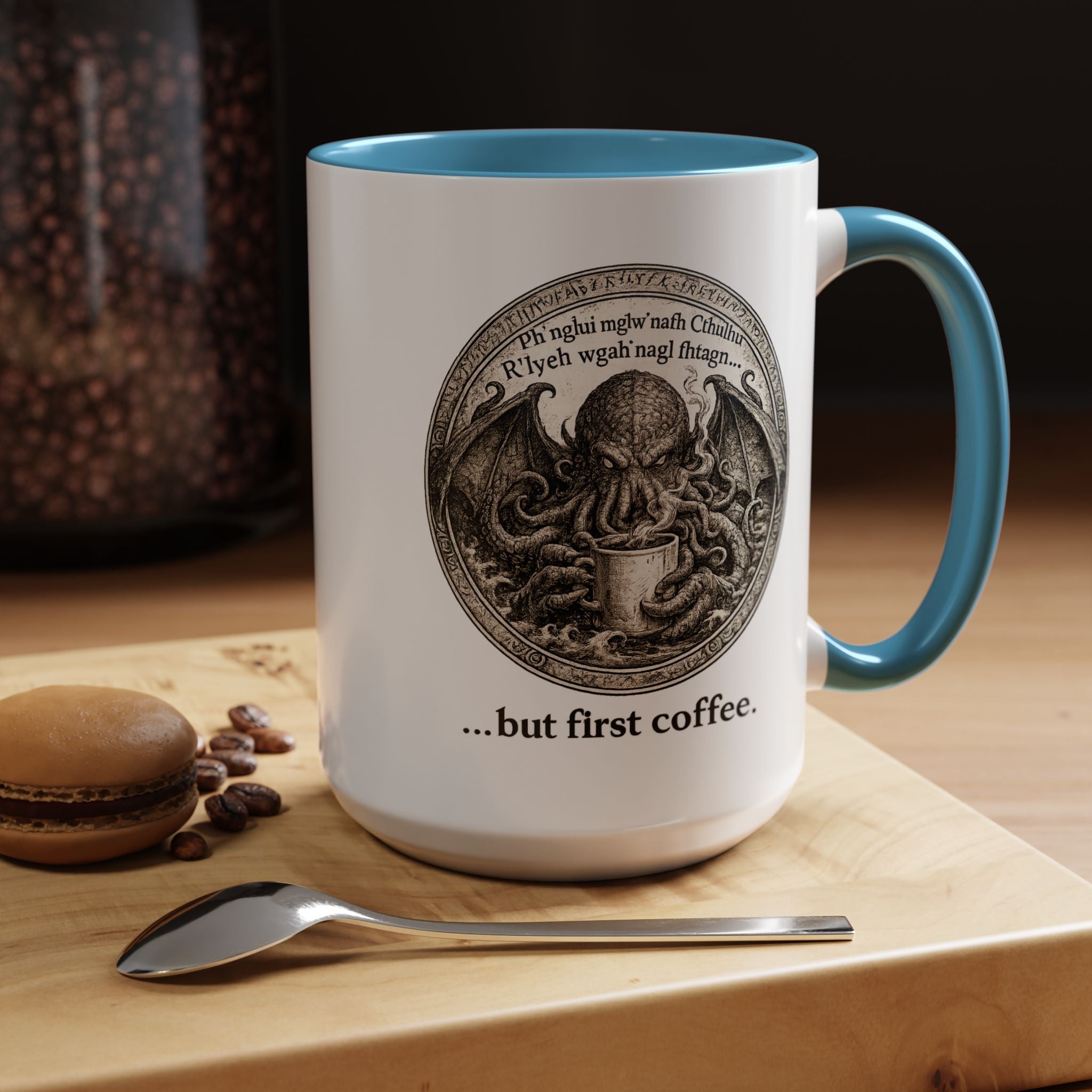 Cthulhu '...but first coffee.'  Lovecraft Mug