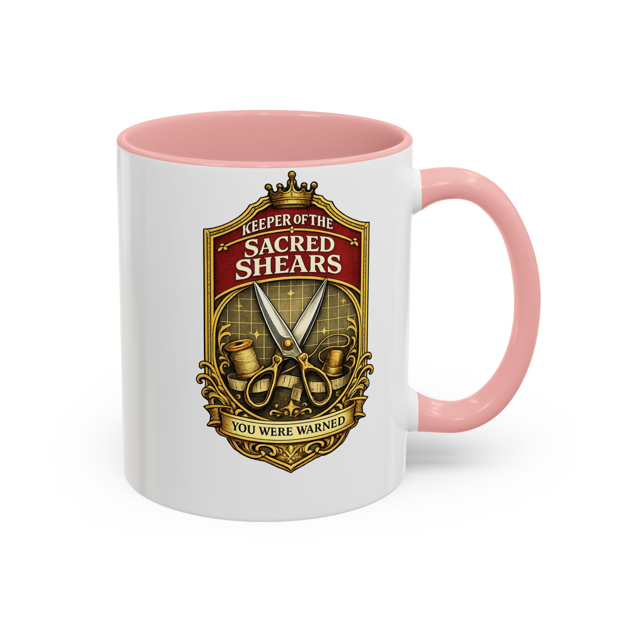 Keeper of the Sacred Shears Coffee Mug — Funny Barber/Hairstylist Gift (11/15oz)