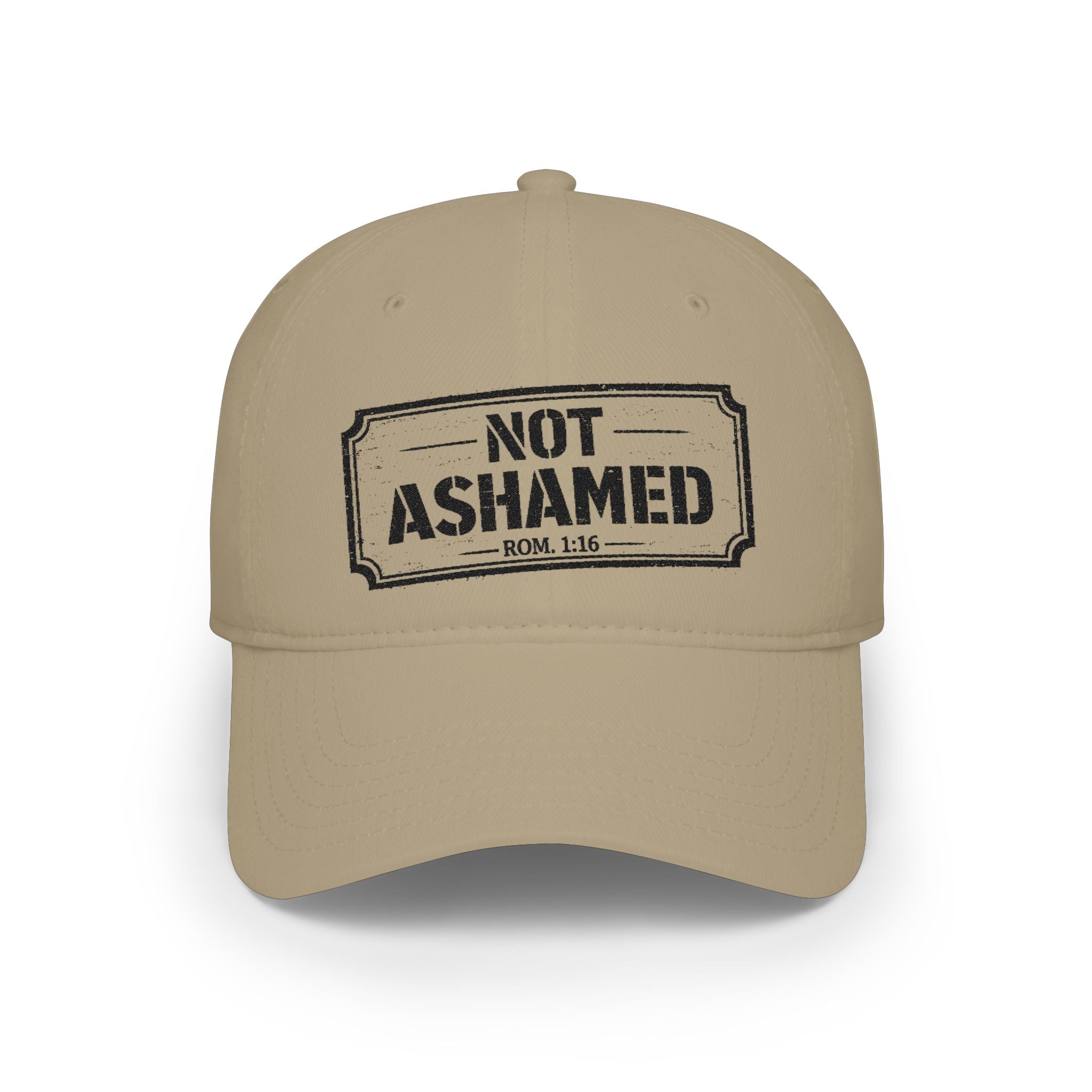Not Ashamed — Romans 1:16 — Embroidered Cap | The Foundation Collection (Light Colors)