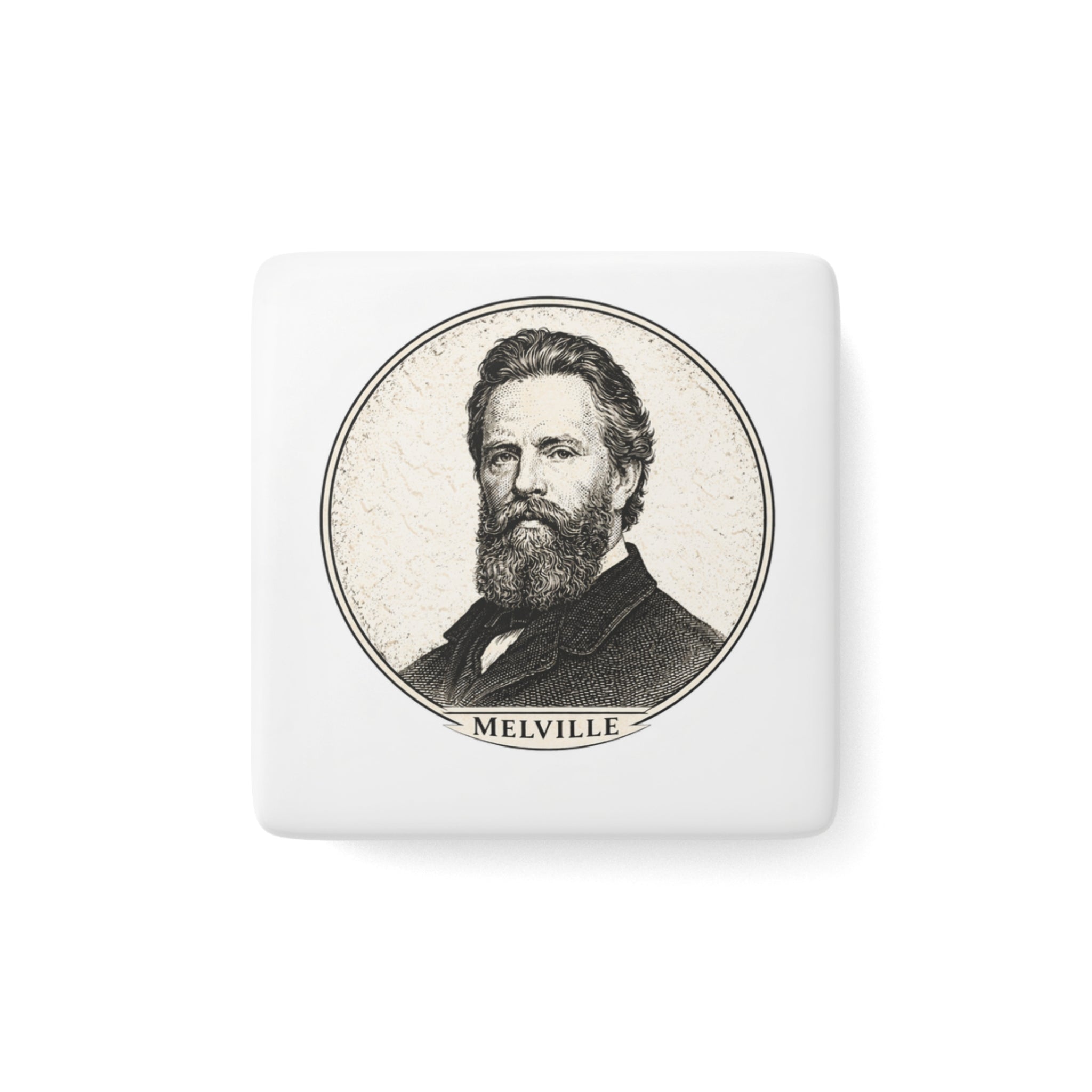 Herman Melville — Porcelain Portrait Magnet:  From The Author’s Gallery