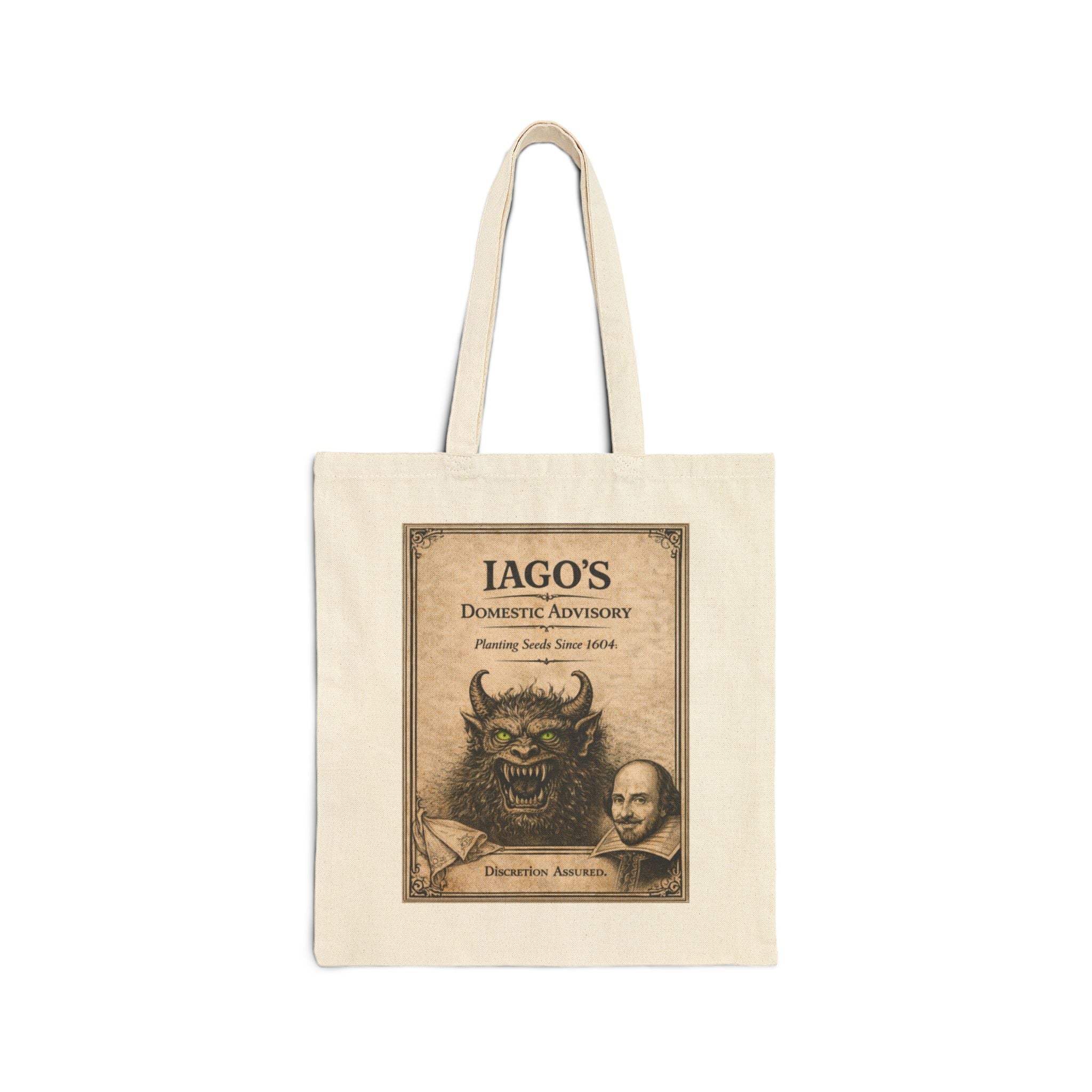 Iago's Domestic Advisory Canvas Carry-All -- Vintage Literary Humor
