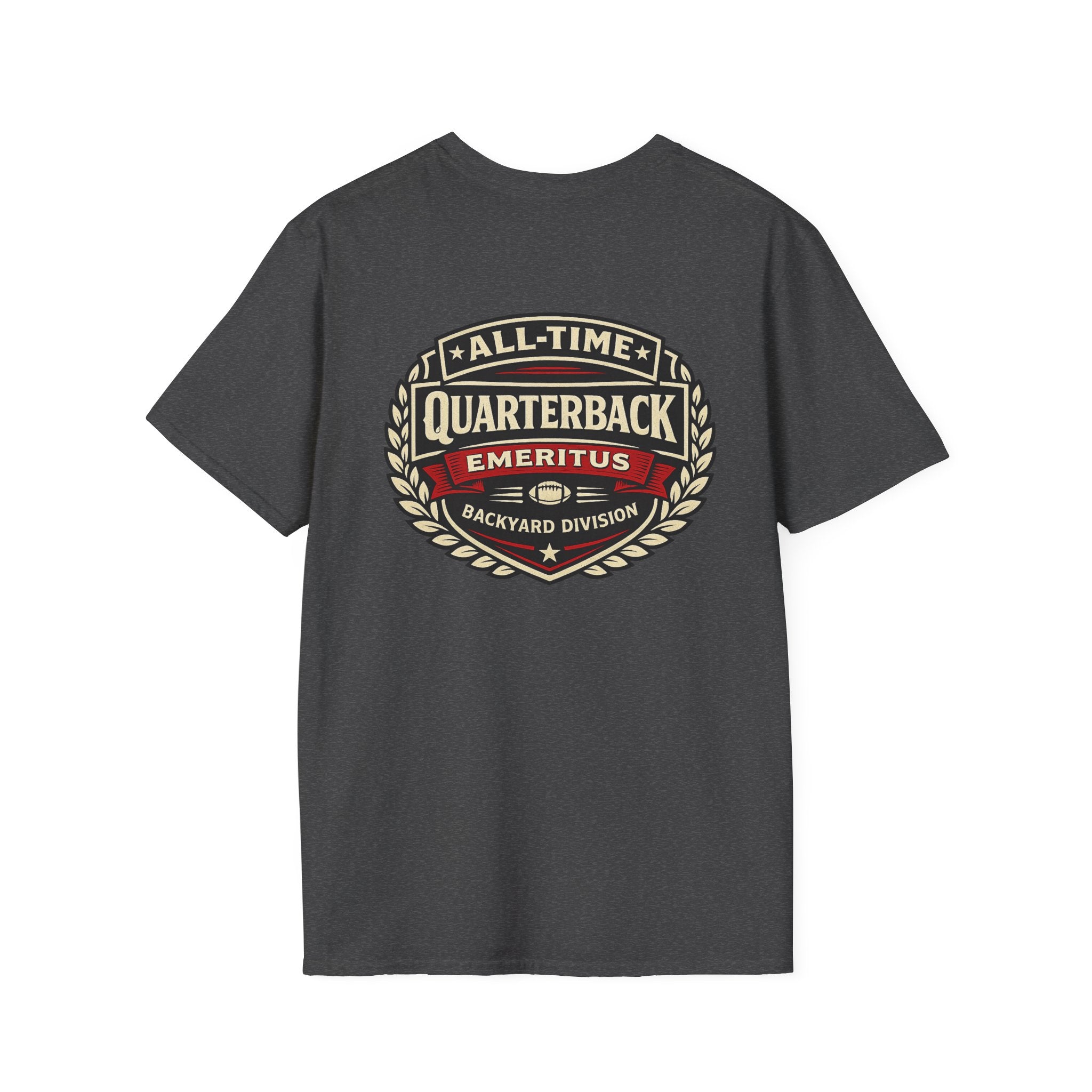 All-Time Quarterback Emeritus T-Shirt — Backyard Division Football Tee