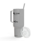 Faith > Fear — Psalm 56:3 Engraved 40oz Travel Mug | Insulated Koozie Tumbler with Handle | Christian Gift | The Foundation Collection