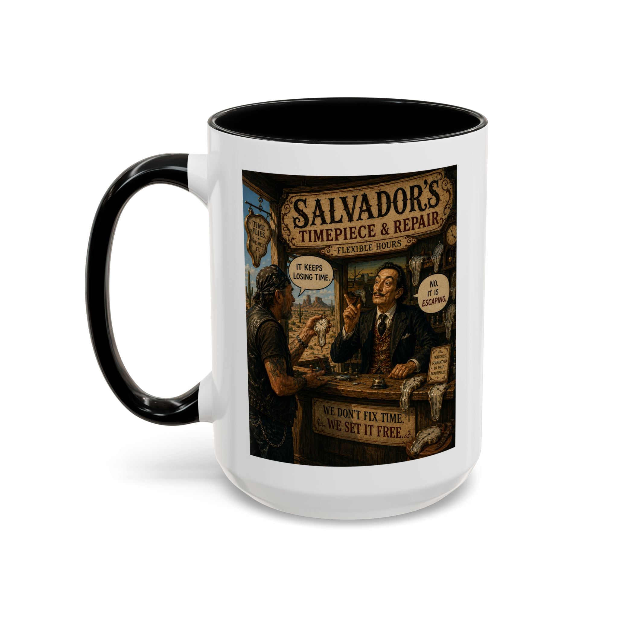 Salvador’s Timepiece & Repair Mug -- From The Road Scholar Society