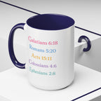 GRACE — Pastel Scripture Typography Mug  -- The Foundation Collection (15 oz)