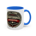 Mug - 'All-Time Quarterback Emeritus' Vintage Football Crest Coffee Mug (11oz/15oz)