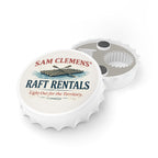 Sam Clemens' Raft Rentals Bottle Opener — Rustic Nautical Bar Accessory