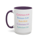 GRACE — Pastel Scripture Typography Mug  -- The Foundation Collection (15 oz)