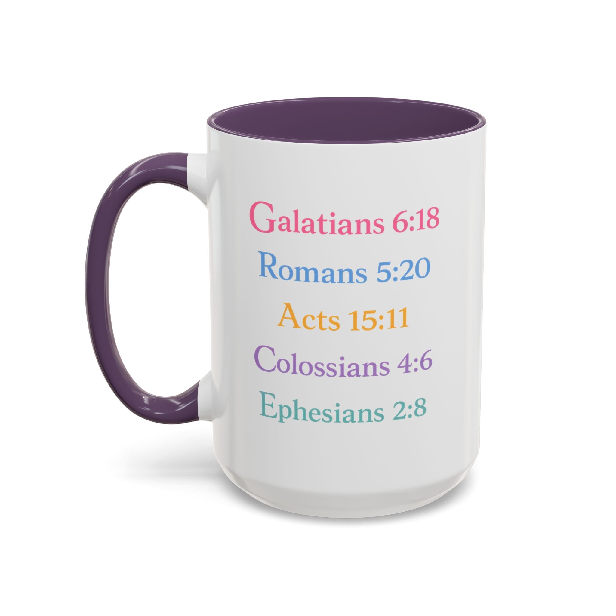 GRACE — Pastel Scripture Typography Mug  -- The Foundation Collection (15 oz)