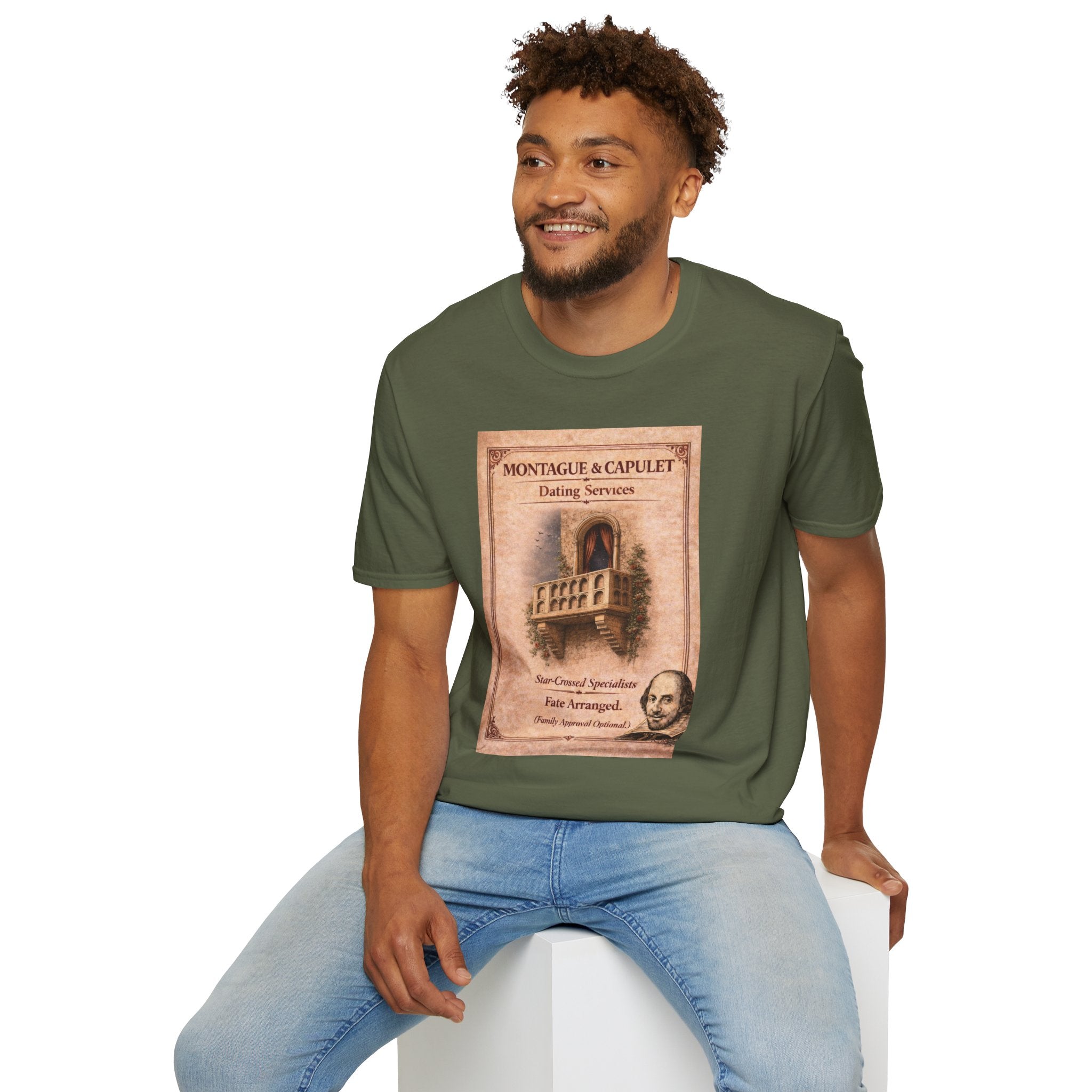 Montague & Capulet Dating Services T-Shirt – Vintage Literary Humor Tee
