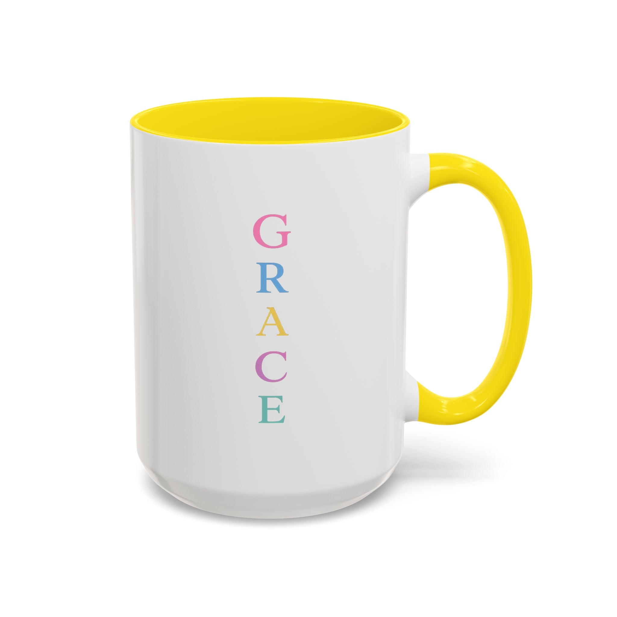 GRACE — Pastel Scripture Typography Mug  -- The Foundation Collection (15 oz)