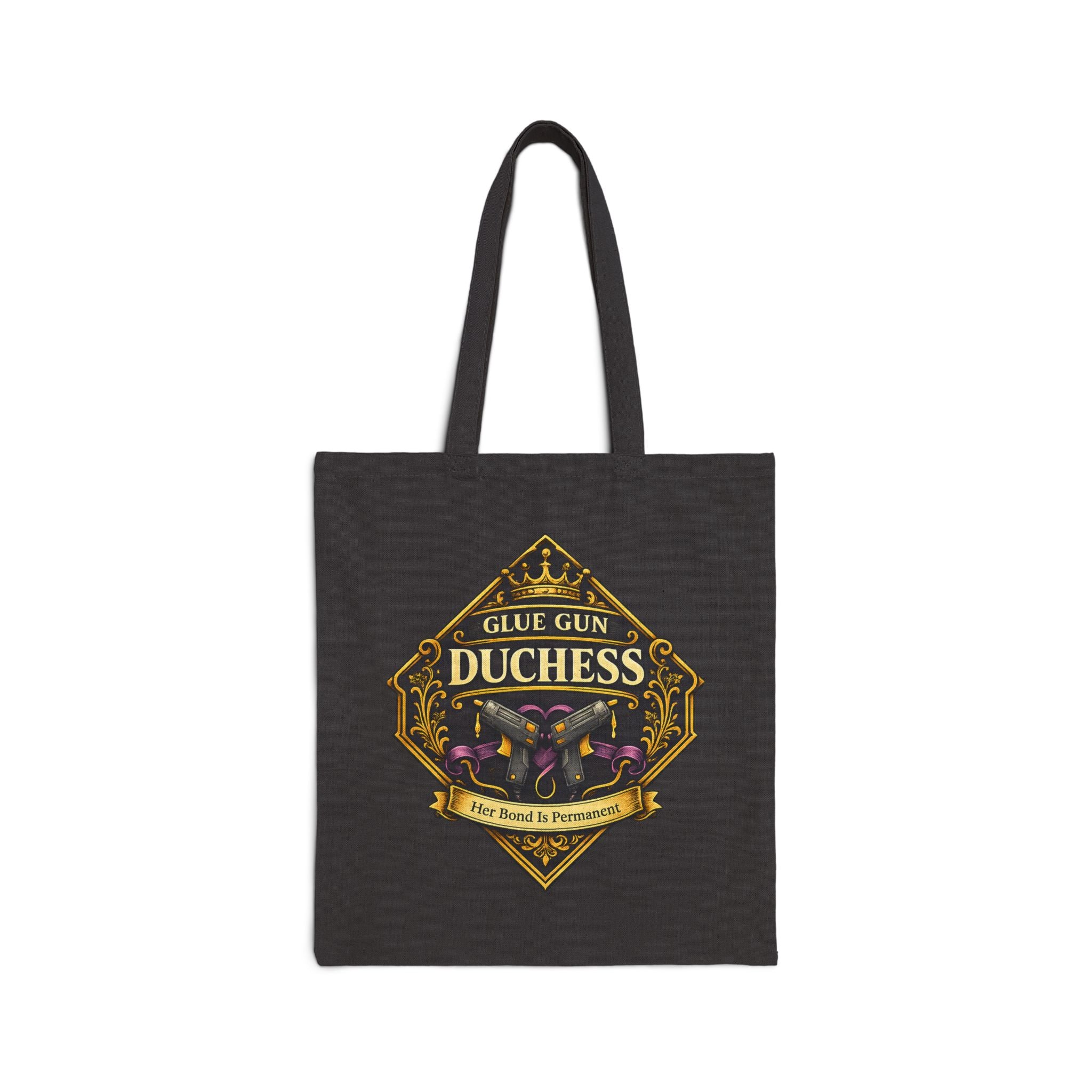 Glue Gun Duchess Tote Bag — "It's Still Hot!" Cotton Canvas Crafting Tote