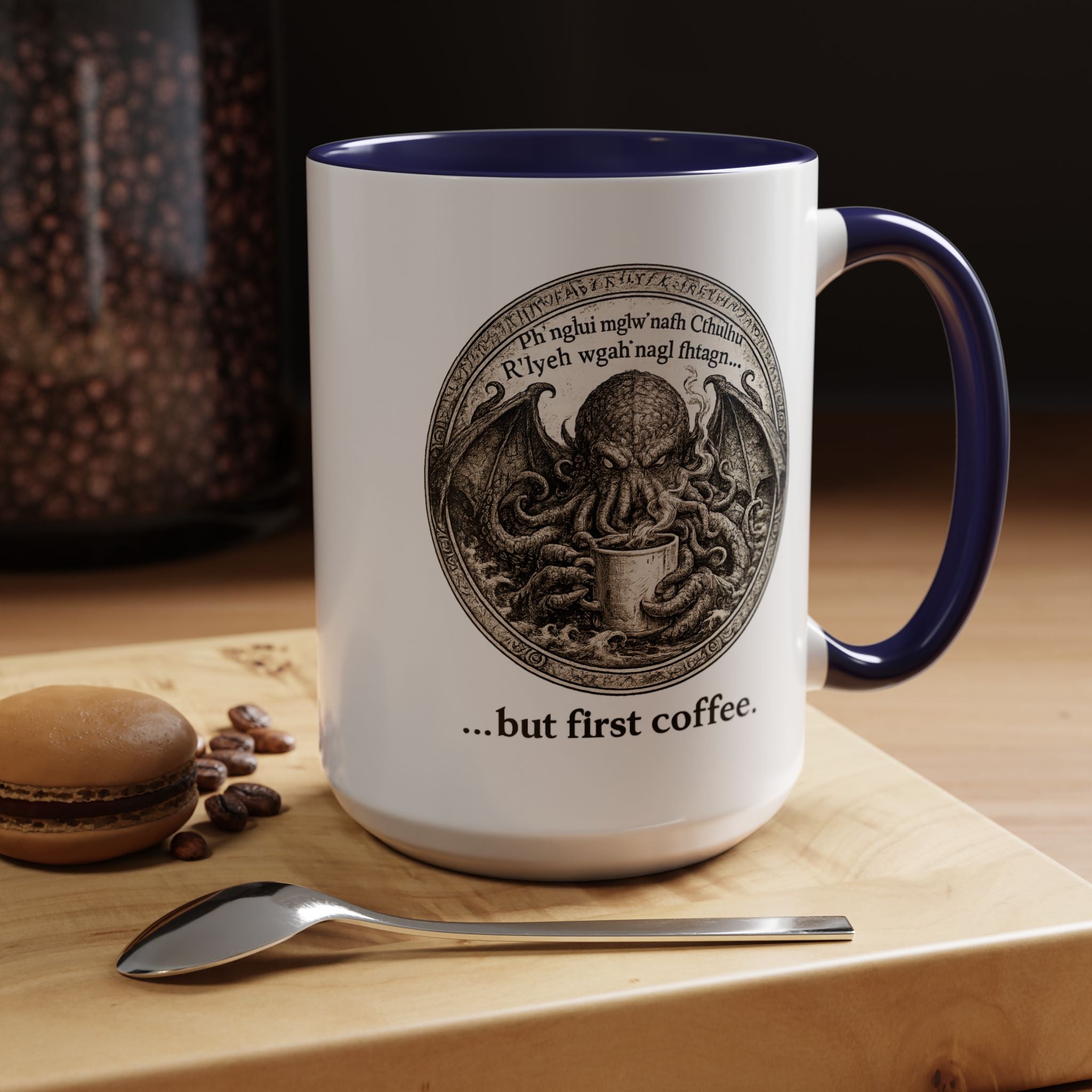 Cthulhu '...but first coffee.'  Lovecraft Mug