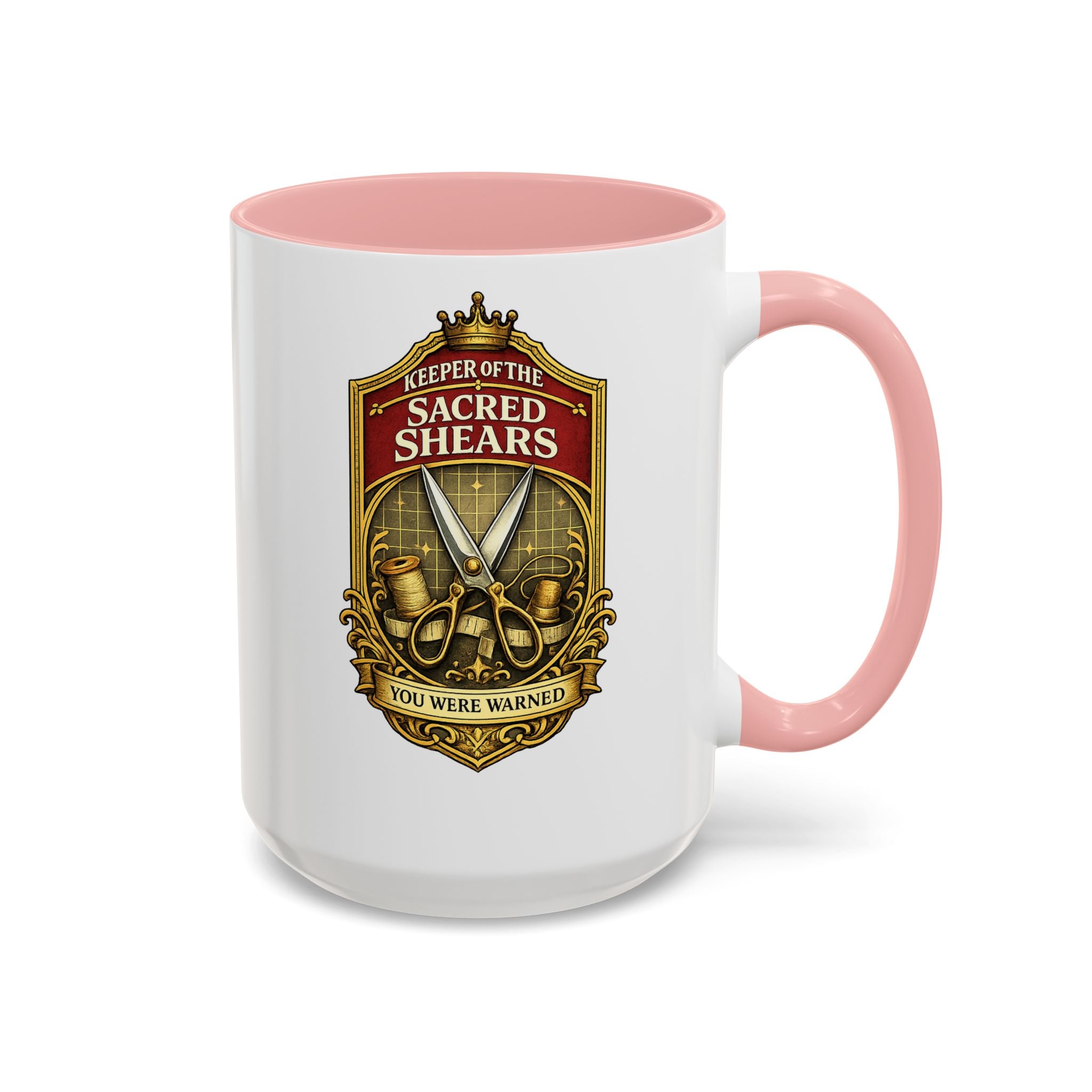 Keeper of the Sacred Shears Coffee Mug — Funny Barber/Hairstylist Gift (11/15oz)