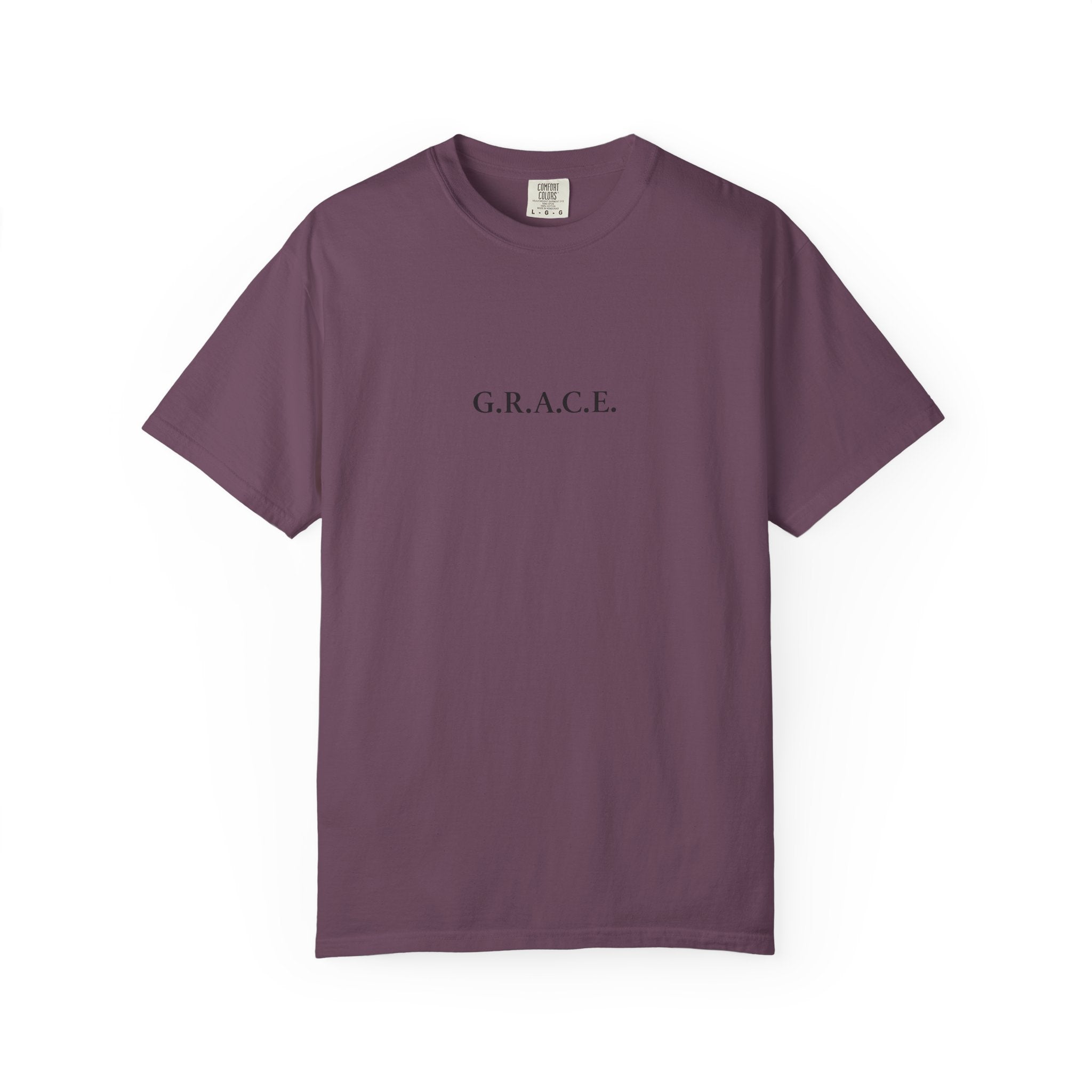 'G.R.A.C.E.' Front Print with Scripture References Back (Christian Faith Tee)