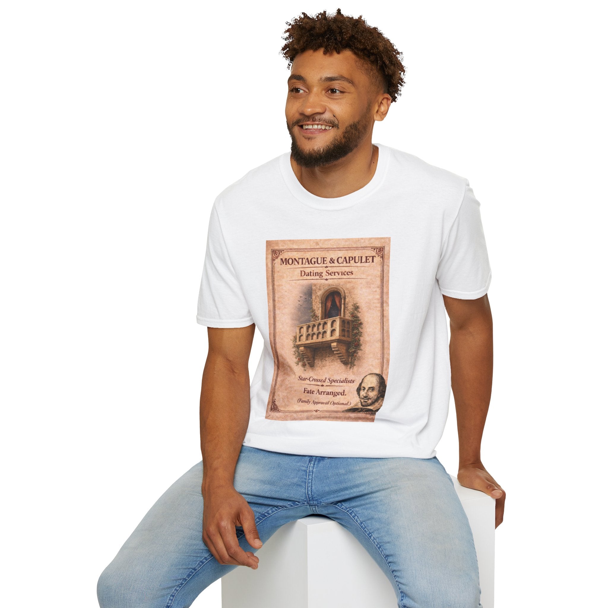 Montague & Capulet Dating Services T-Shirt – Vintage Literary Humor Tee
