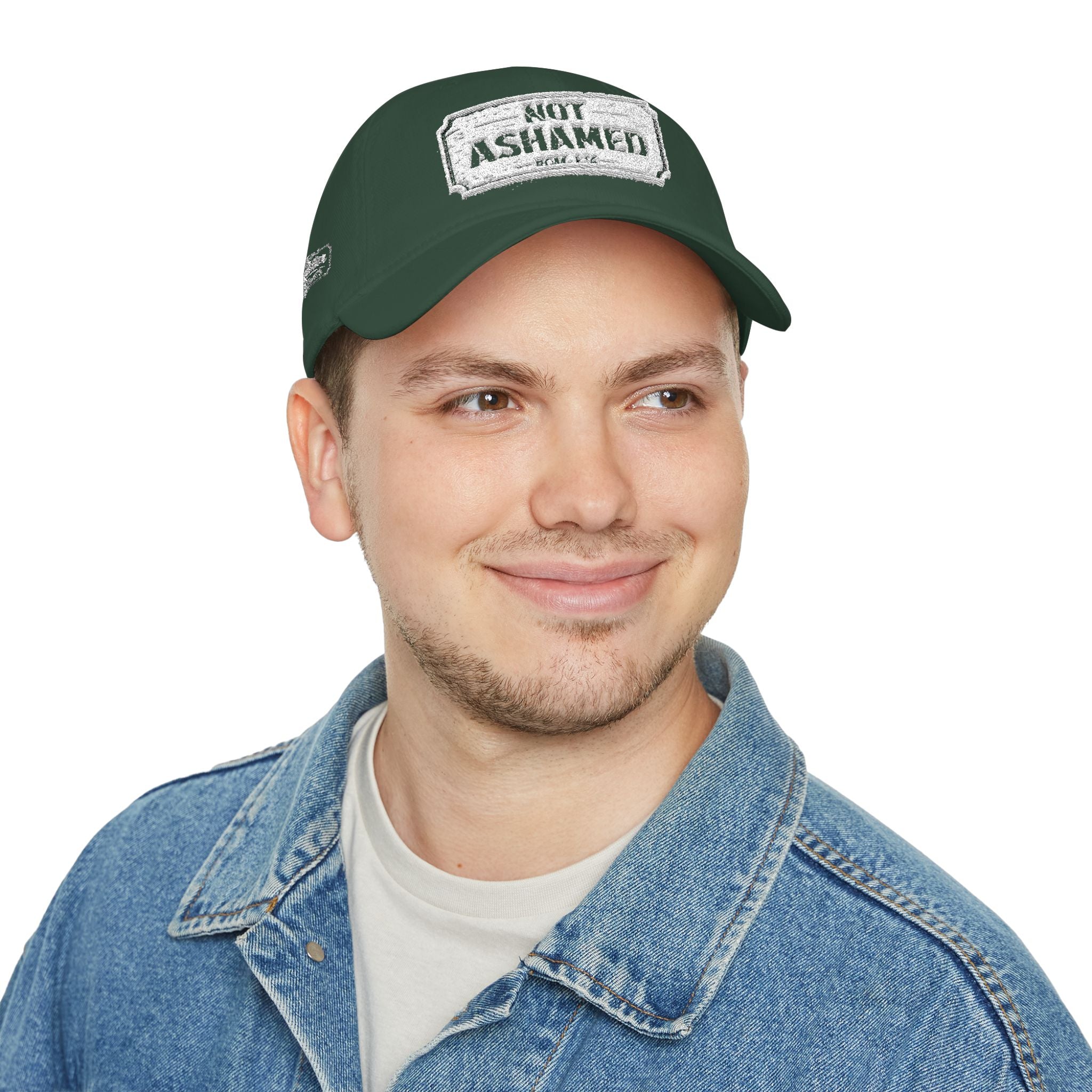 Not Ashamed — Romans 1:16 — Embroidered Cap | The Foundation Collection (Dark Colors)