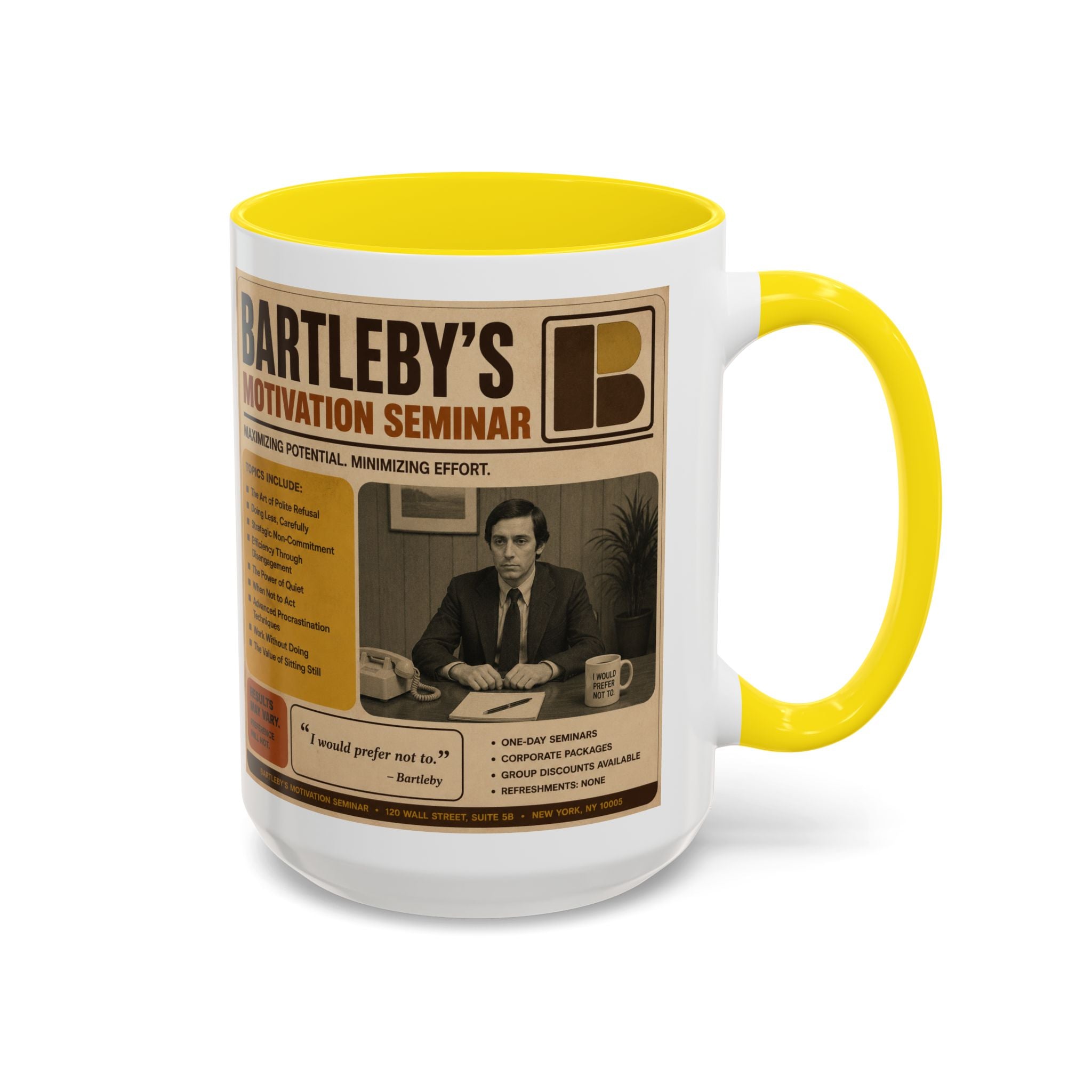 Bartleby’s Motivation Seminar Mug — From The Linguistician Line, A Bard & Beyond Brand