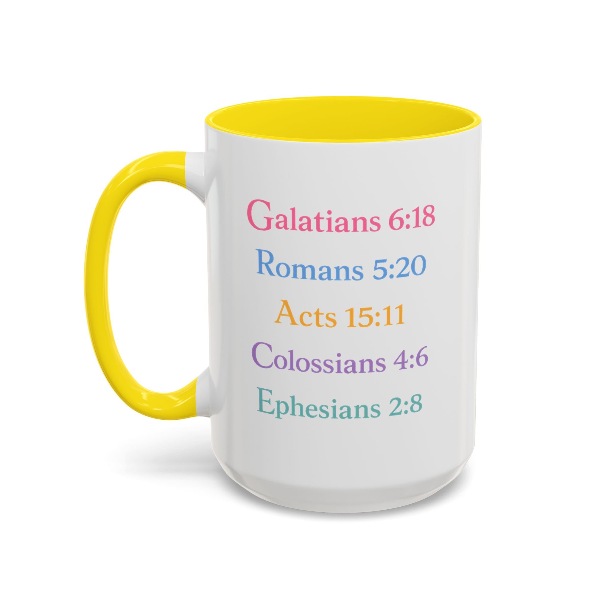 GRACE — Pastel Scripture Typography Mug  -- The Foundation Collection (15 oz)
