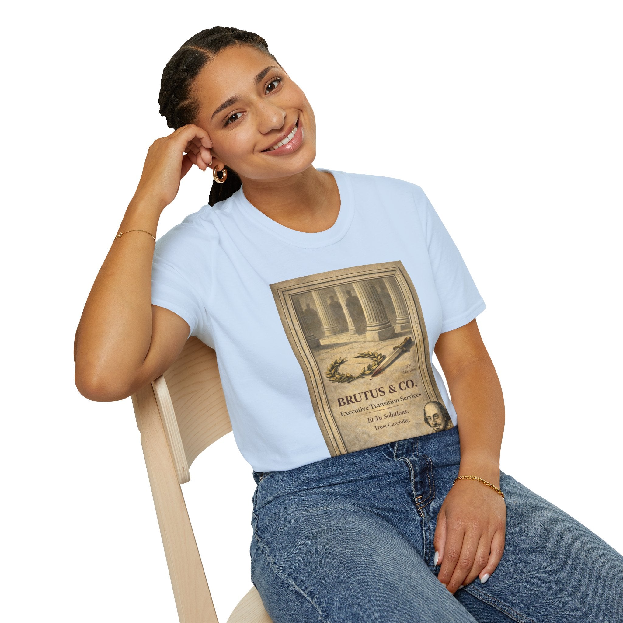 Brutus & Co. Executive Transition Services T-Shirt – Vintage Literary Humor Tee