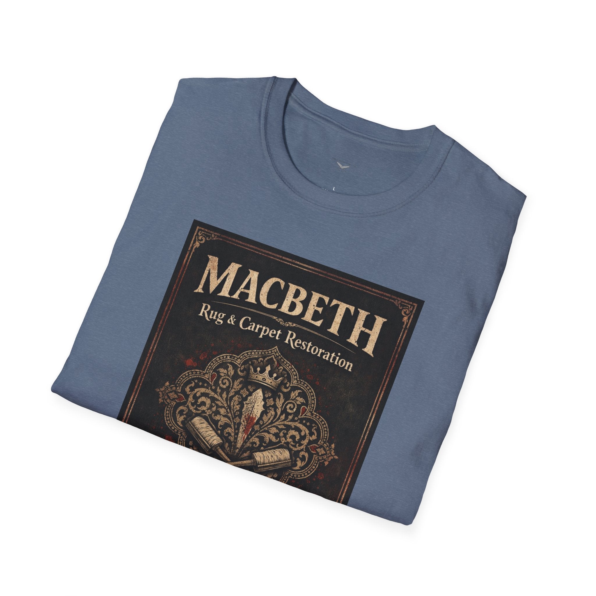 Macbeth Rug & Carpet Restoration T-Shirt — Vintage Literary Humor Tee