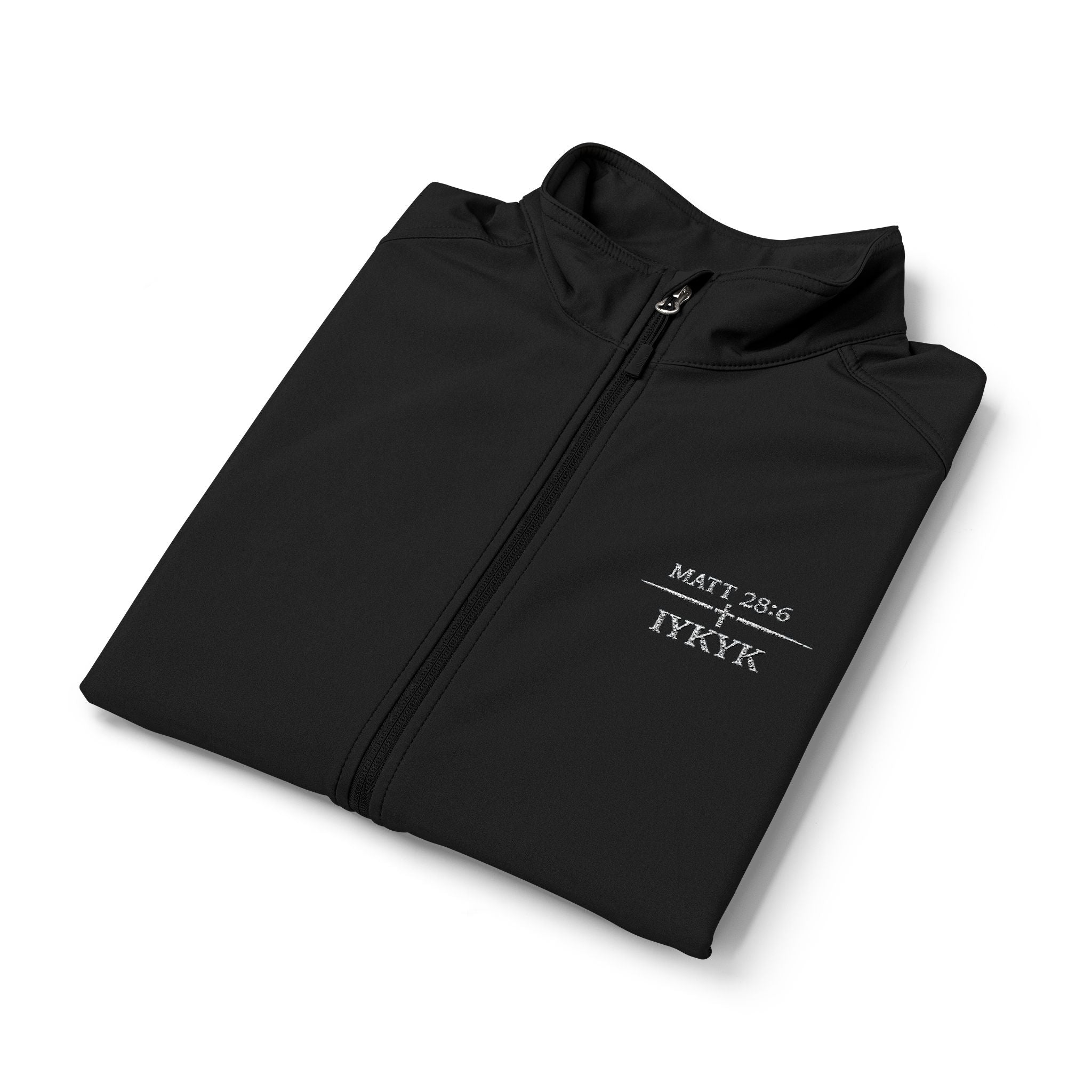 Matt 28:6.  IYKYK.  He is risen. Men's Soft Shell Vest — Lightweight Windproof Outdoor Layer