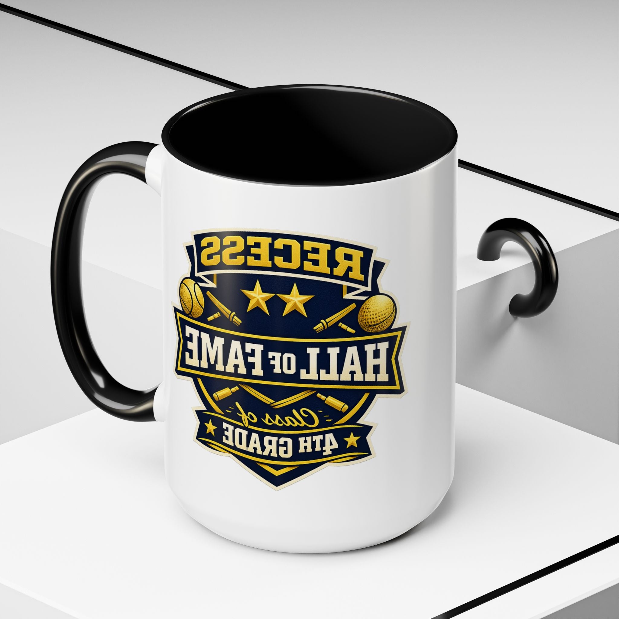 Recess Hall of Fame Coffee Mug — Class of 4th Grade Accent Mug (11/15oz)