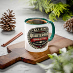 Mug - 'All-Time Quarterback Emeritus' Vintage Football Crest Coffee Mug (11oz/15oz)