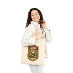 Tote Bag — "Sacred Shears" Sewing Humor Canvas Tote ("Consecrated for Fabric Only — Violators Will Be Pinking-Sheared")