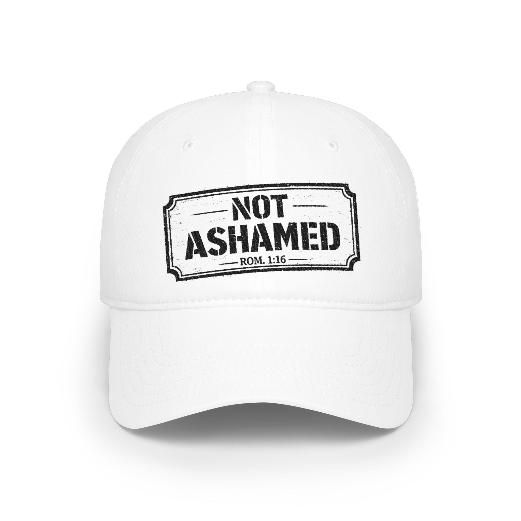Not Ashamed — Romans 1:16 — Embroidered Cap | The Foundation Collection (Light Colors)