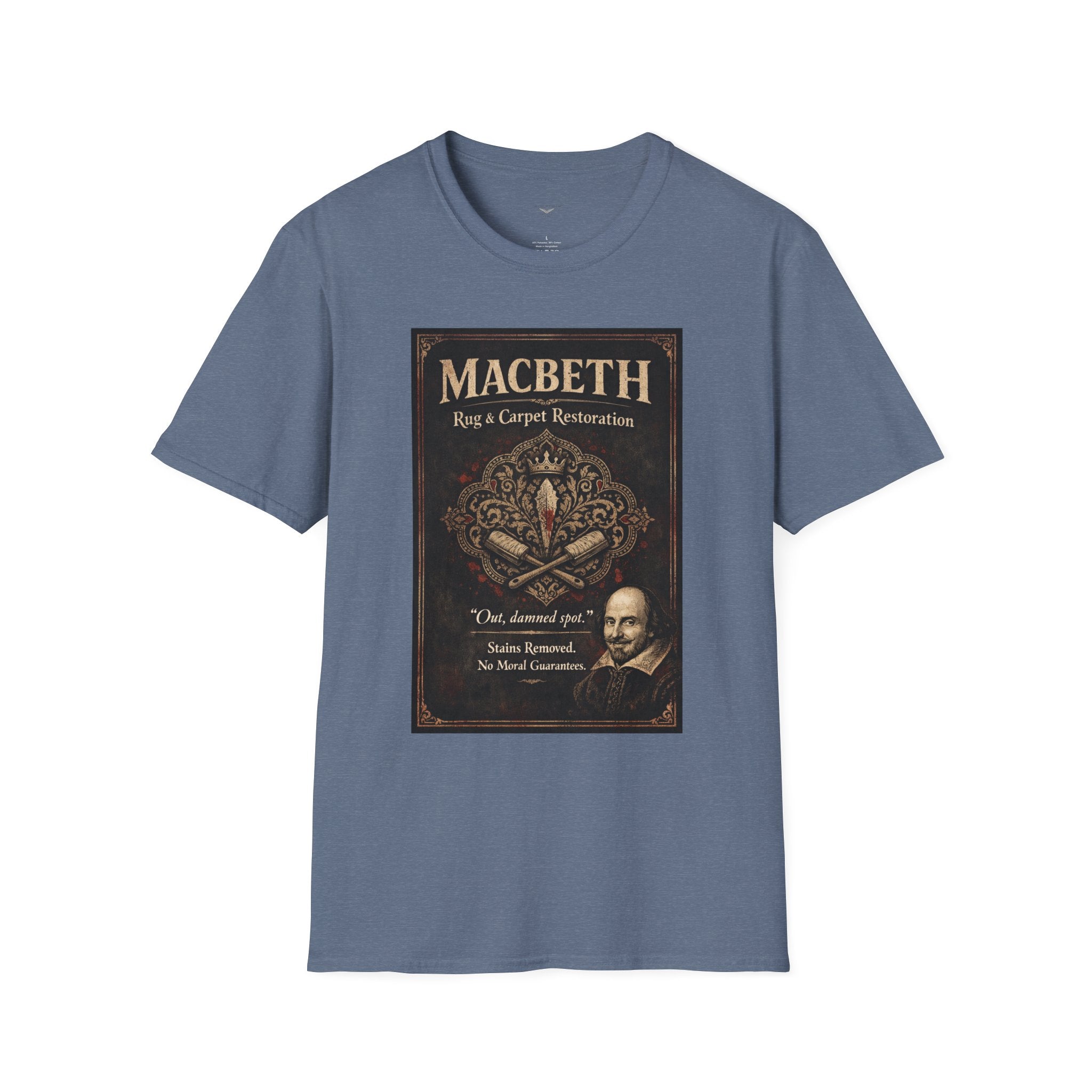 Macbeth Rug & Carpet Restoration T-Shirt — Vintage Literary Humor Tee