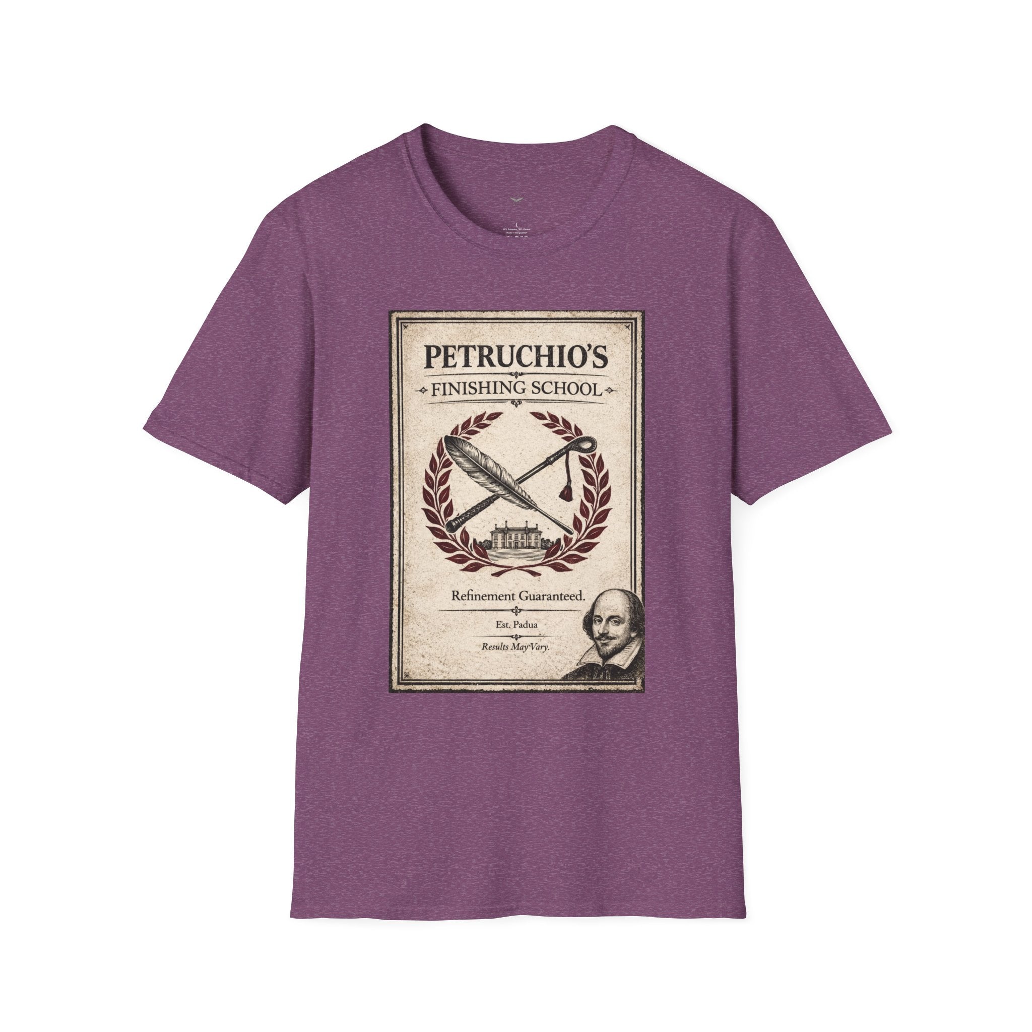 Petrucio's Finishing School T-Shirt — Vintage Literary Humor Tee