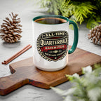 Mug - 'All-Time Quarterback Emeritus' Vintage Football Crest Coffee Mug (11oz/15oz)