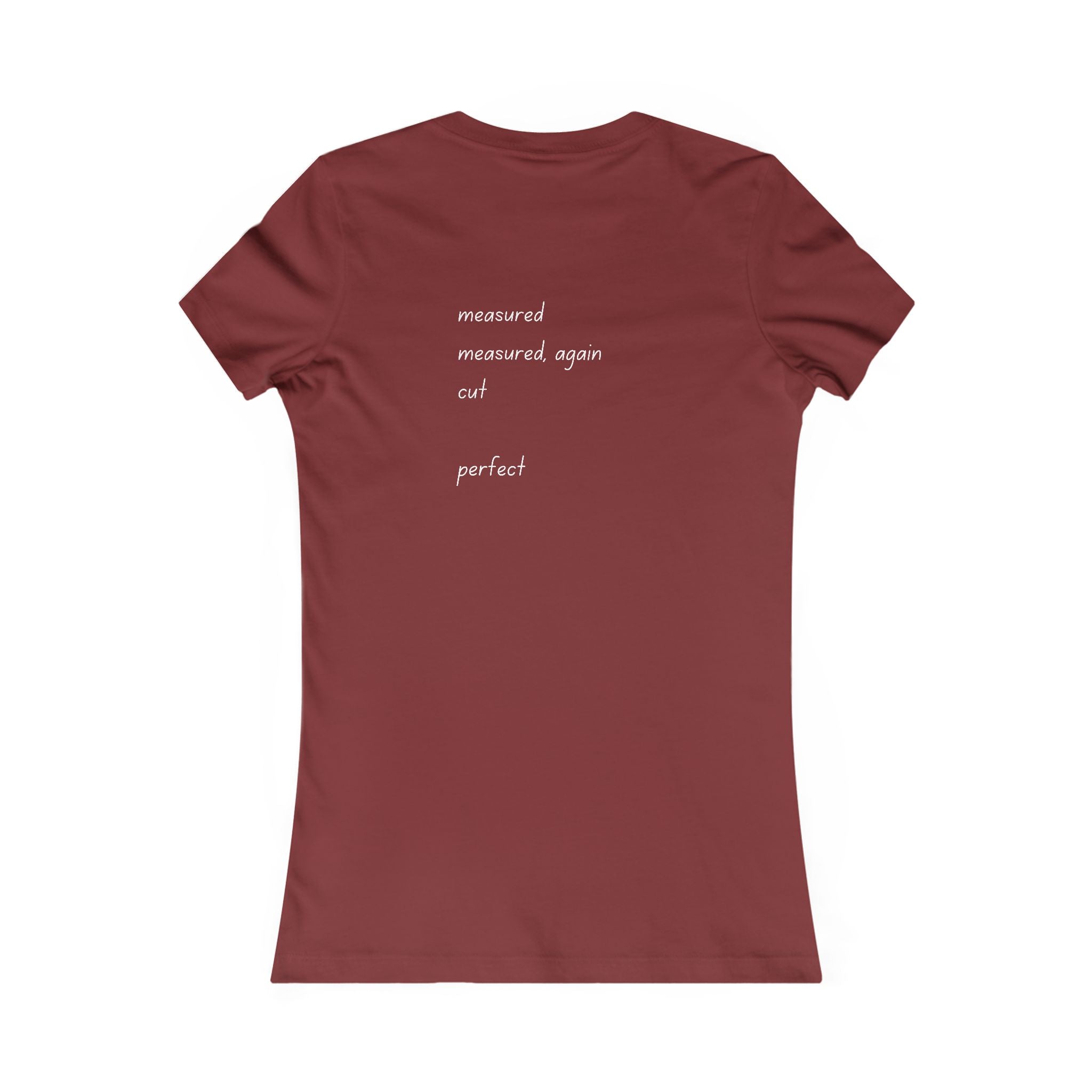 Lady of the Quilt Women's Tee – "Measured, Cut, Perfect" Quilting Shirt