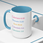 GRACE — Pastel Scripture Typography Mug  -- The Foundation Collection (15 oz)