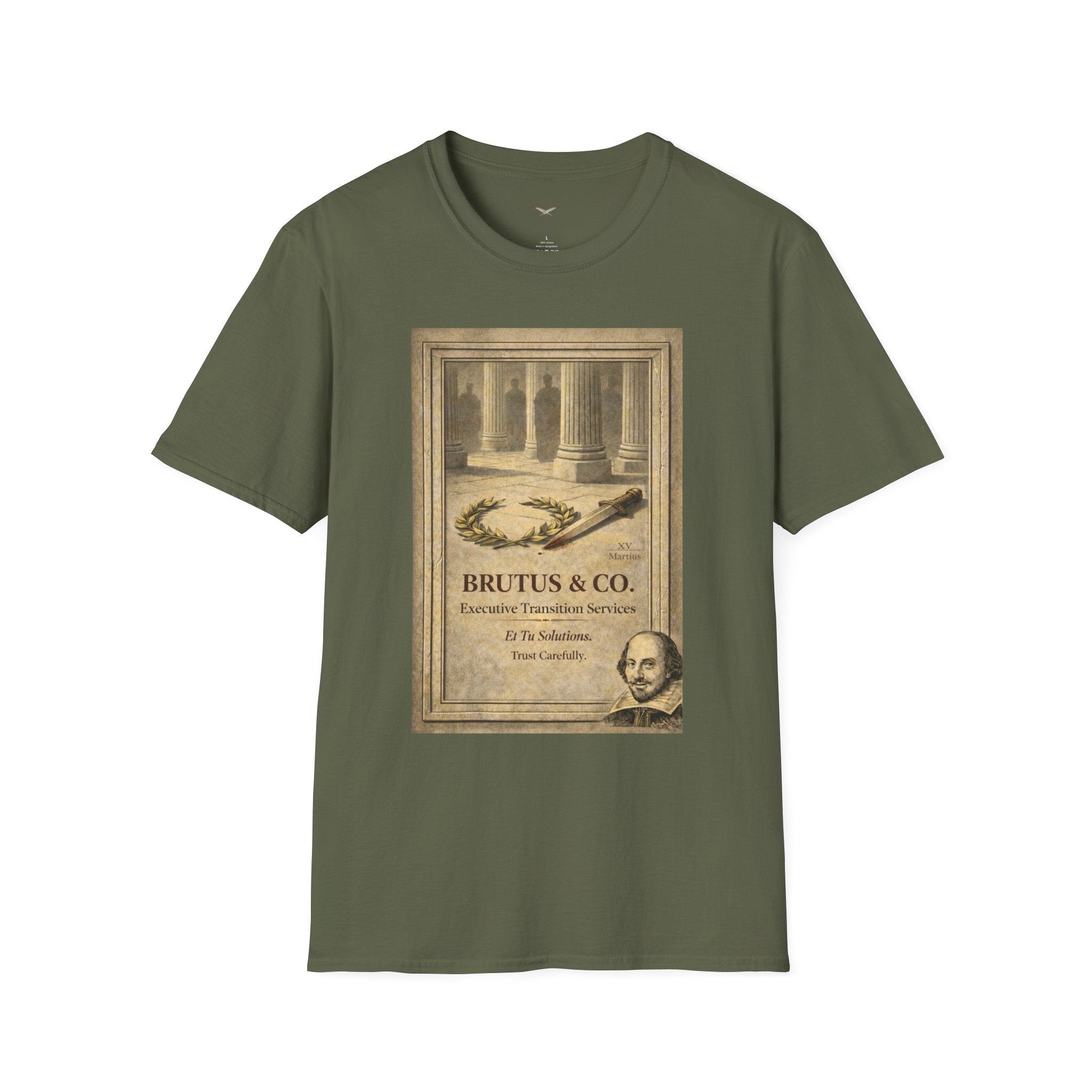 Brutus & Co. Executive Transition Services T-Shirt – Vintage Literary Humor Tee