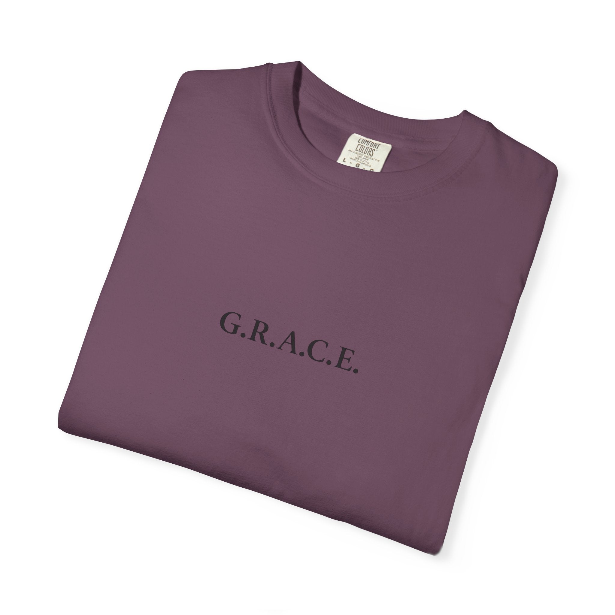 'G.R.A.C.E.' Front Print with Scripture References Back (Christian Faith Tee)