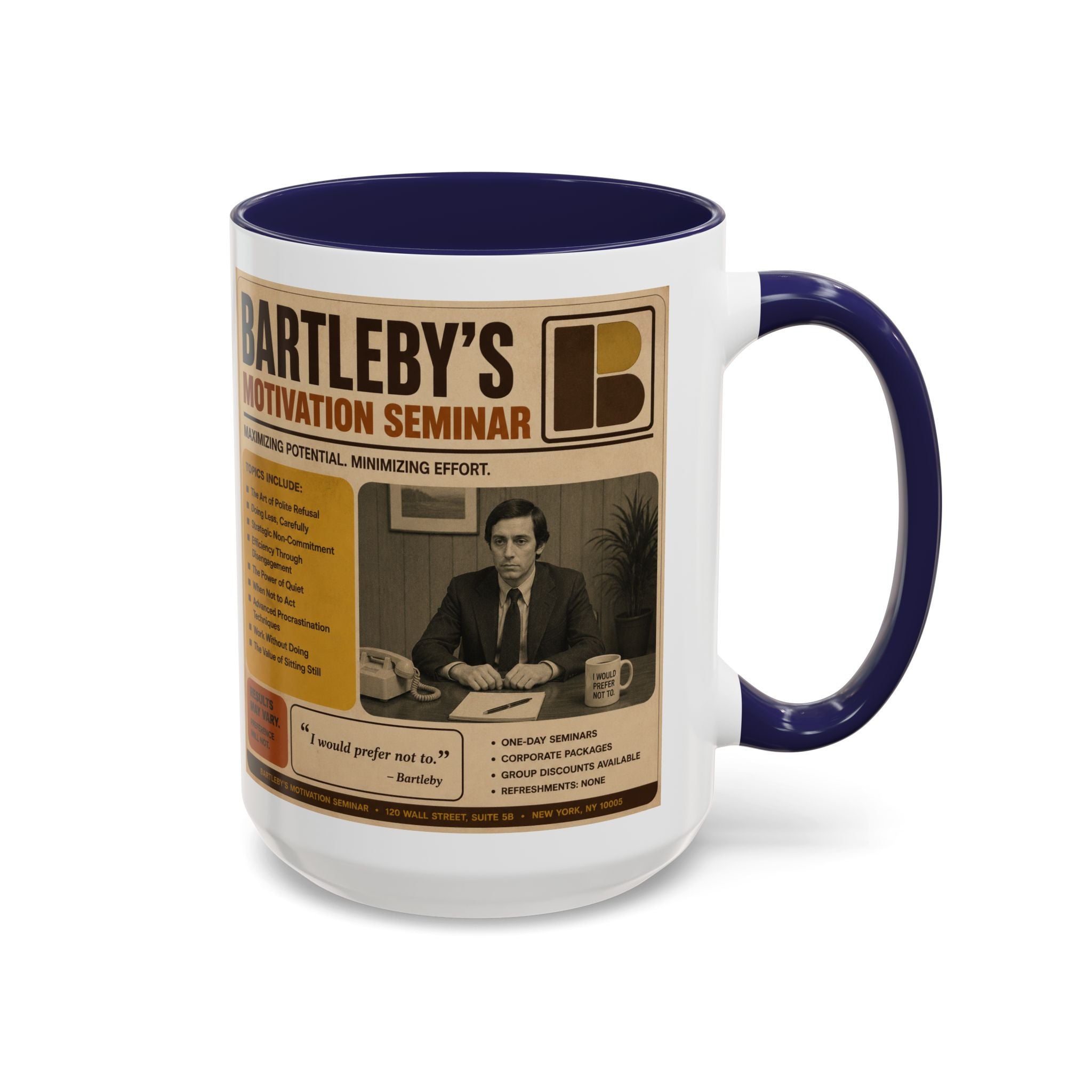 Bartleby’s Motivation Seminar Mug — From The Linguistician Line, A Bard & Beyond Brand
