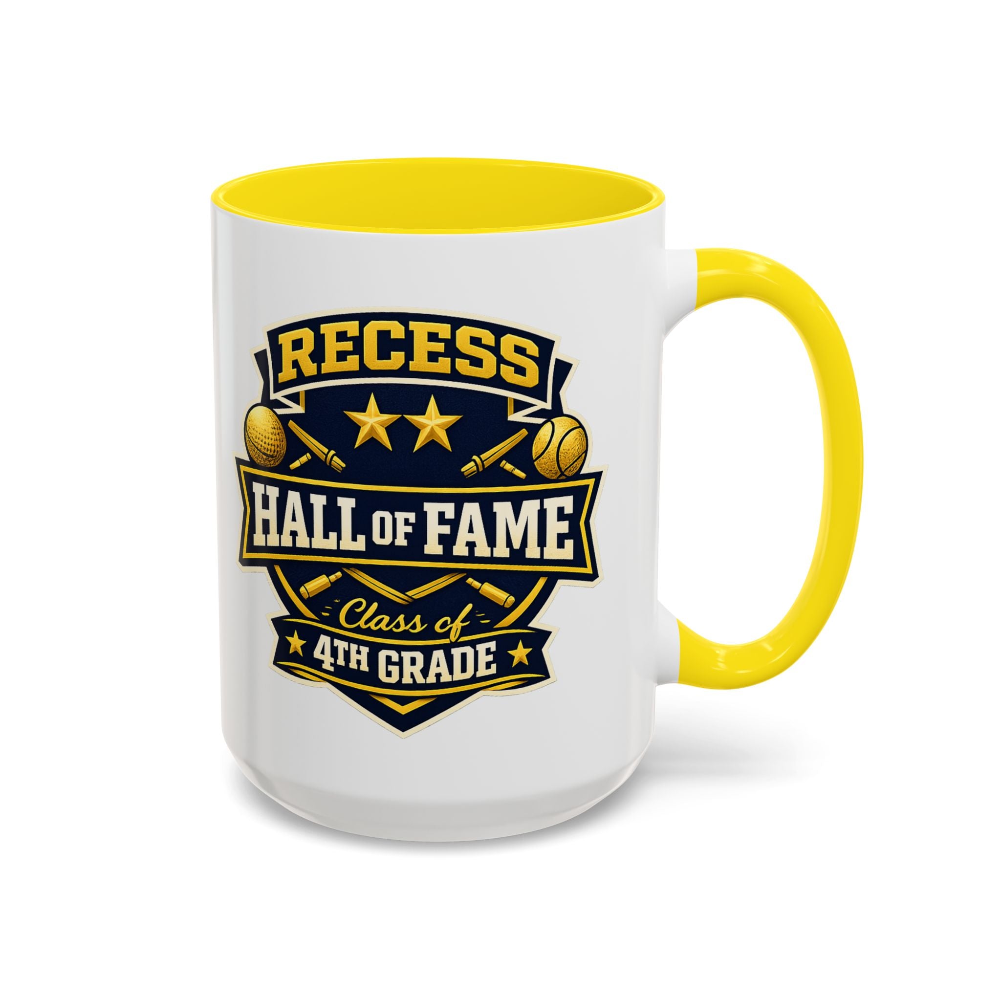 Recess Hall of Fame Coffee Mug — Class of 4th Grade Accent Mug (11/15oz)