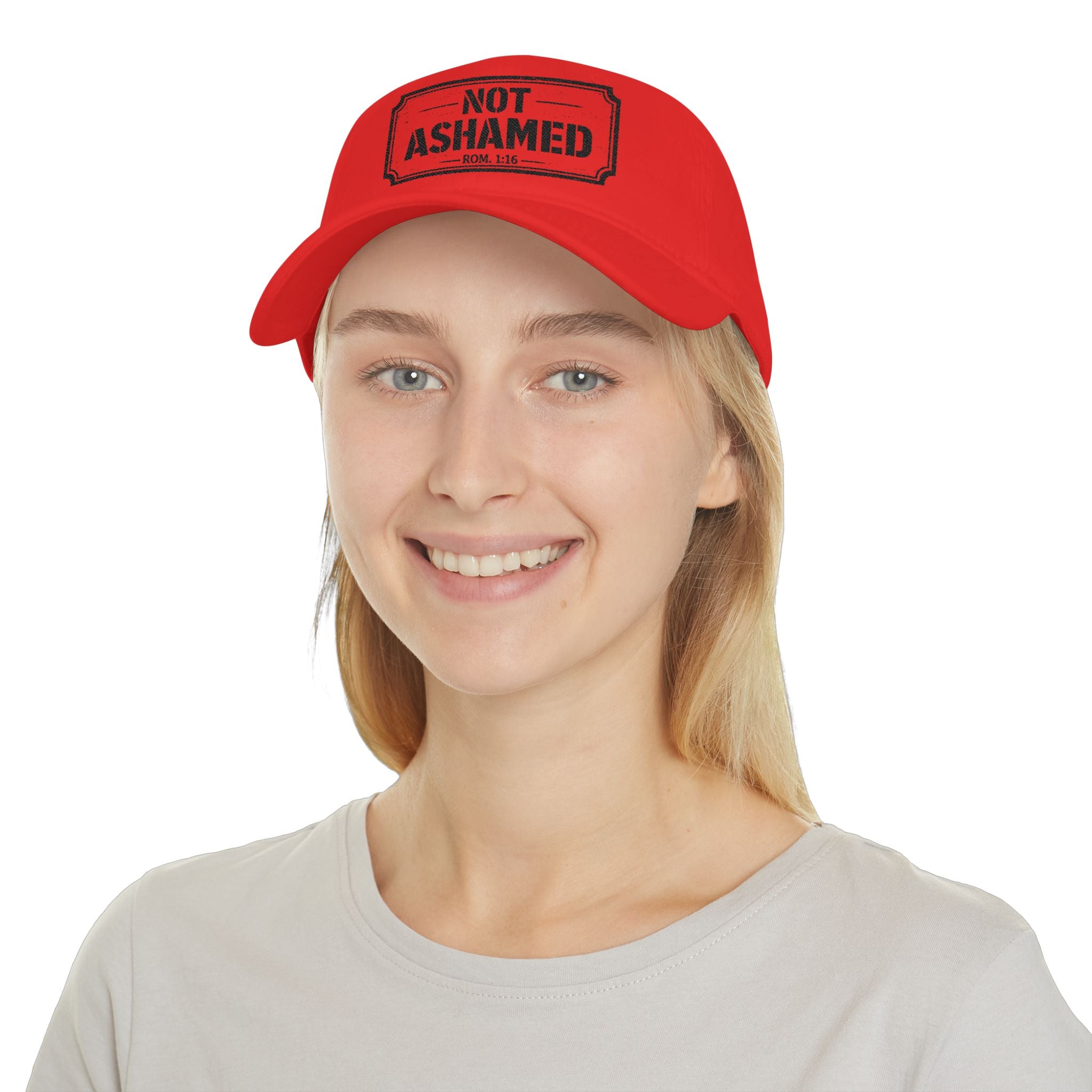 Not Ashamed — Romans 1:16 — Embroidered Cap | The Foundation Collection (Light Colors)