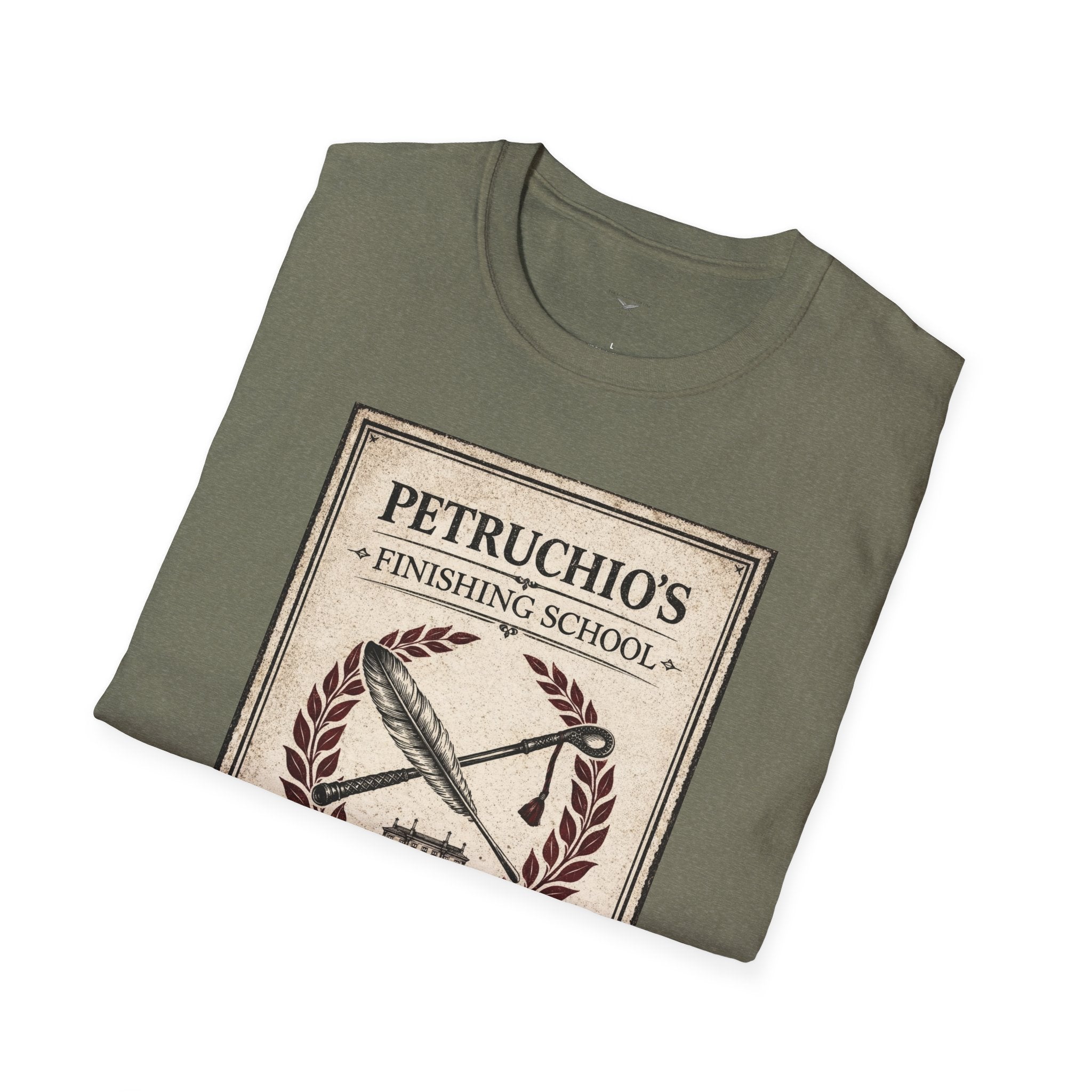 Petrucio's Finishing School T-Shirt — Vintage Literary Humor Tee