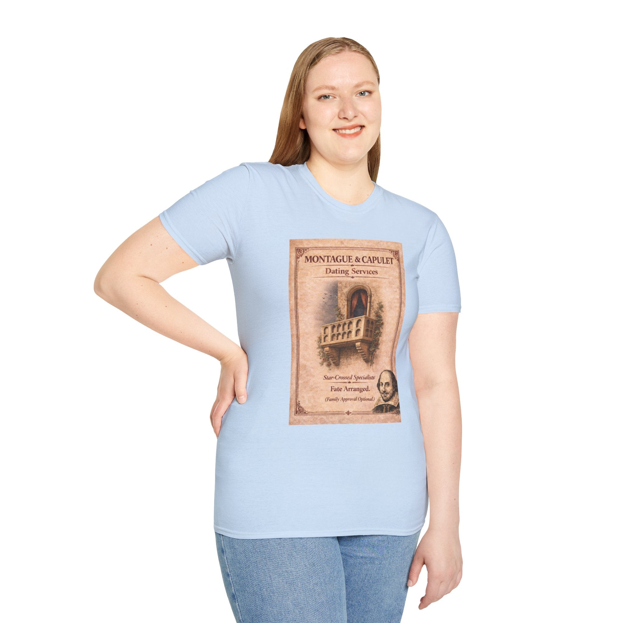 Montague & Capulet Dating Services T-Shirt – Vintage Literary Humor Tee