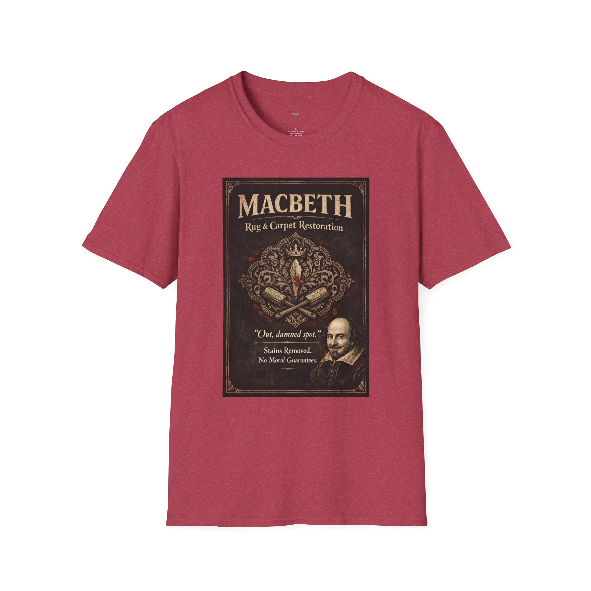 Macbeth Rug & Carpet Restoration T-Shirt — Vintage Literary Humor Tee
