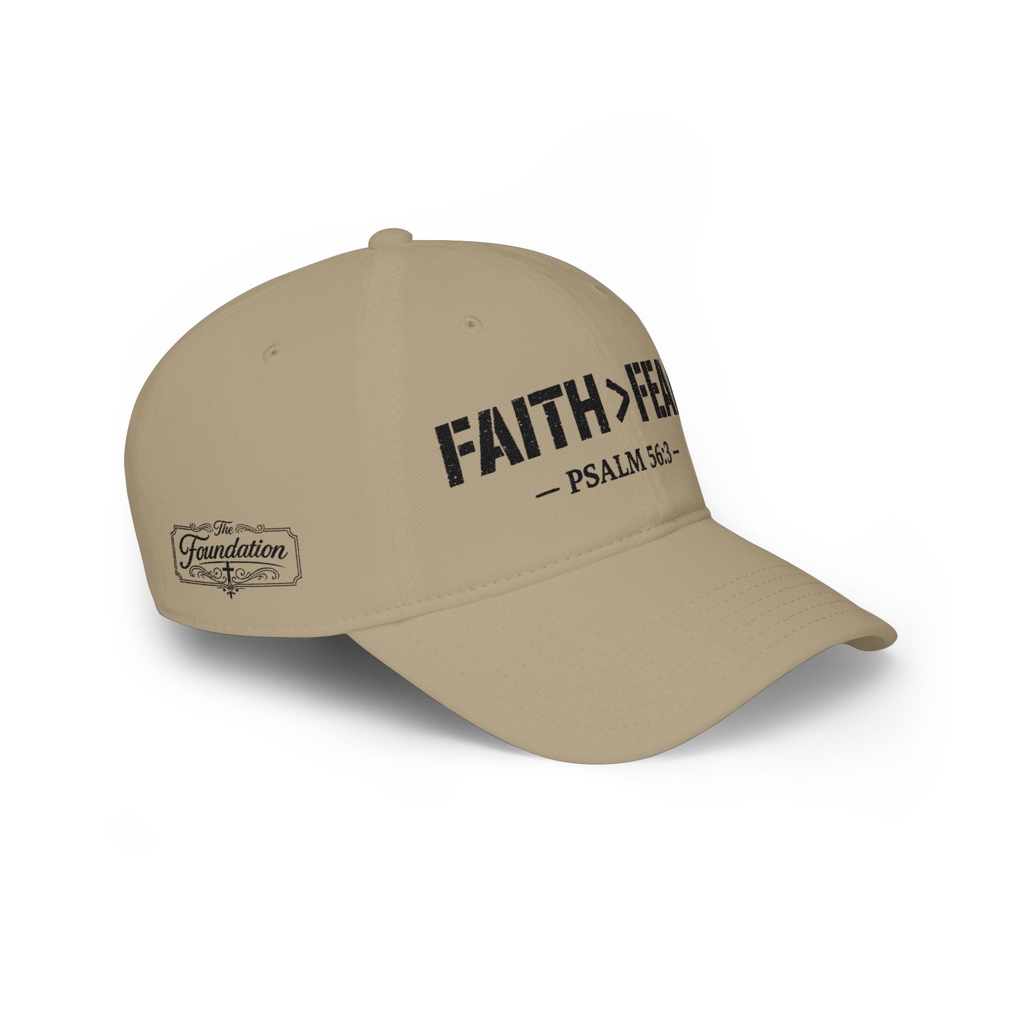 Faith > Fear — Psalm 56:3 — Embroidered Cap | The Foundation Collection (Light Colors)