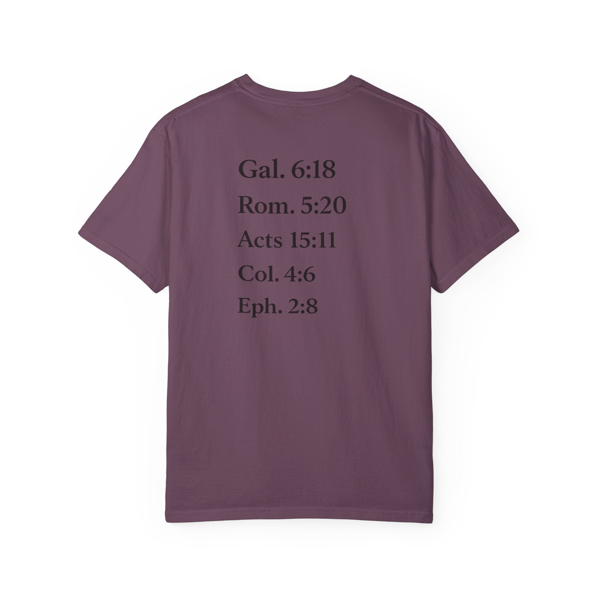 'G.R.A.C.E.' Front Print with Scripture References Back (Christian Faith Tee)